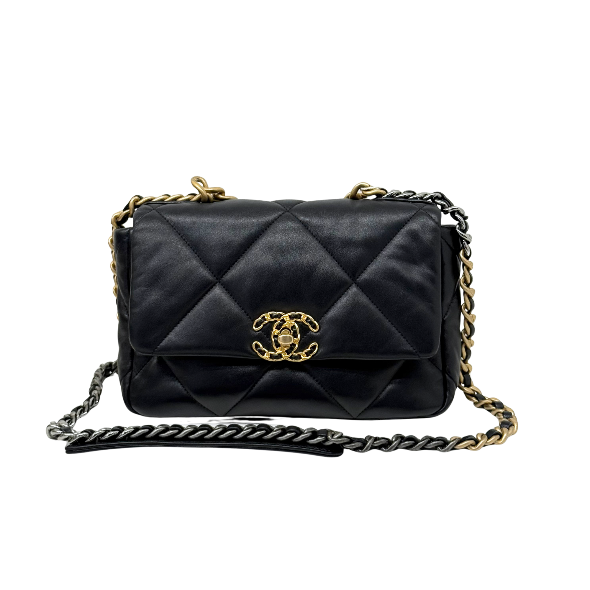 Chanel 19 Medium Black Lambskin Leather Flap (pre-owned)