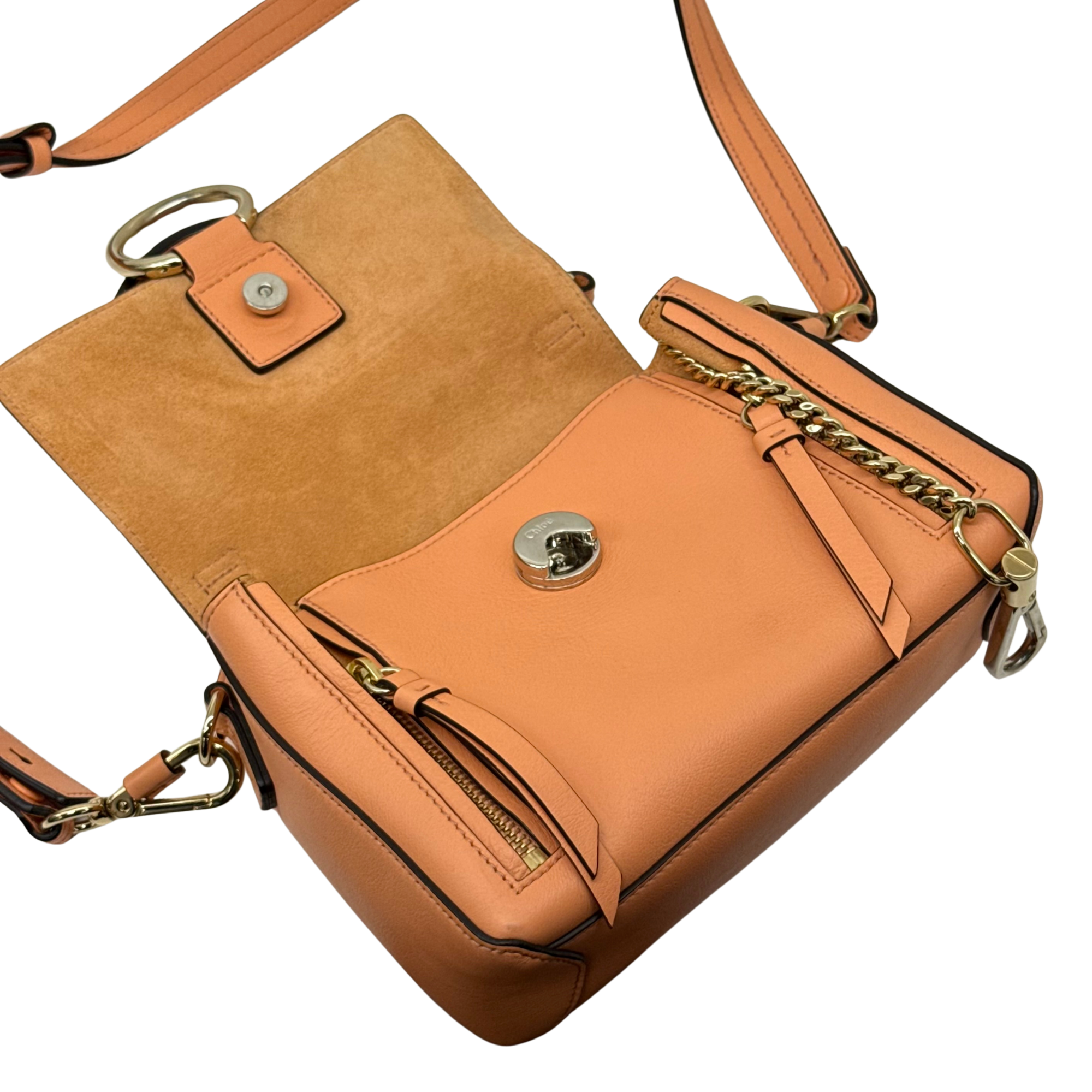 Celine Small Leather Faye Day satchel Bag Orange (pre-owned)