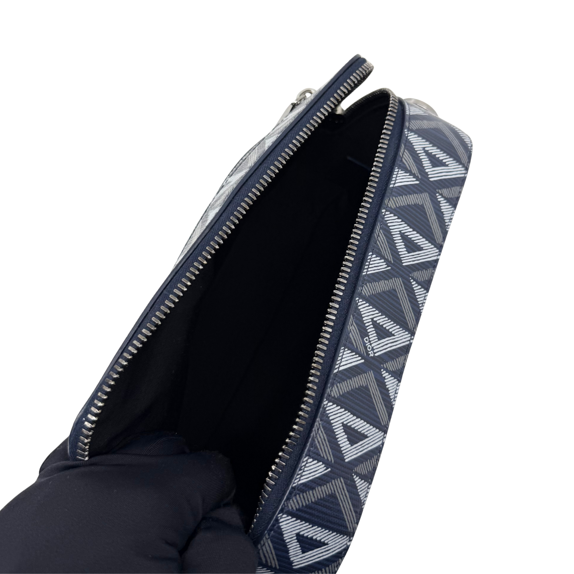 Dior Coated Canvas CD Diamond Safari Messenger Blue (brand new)
