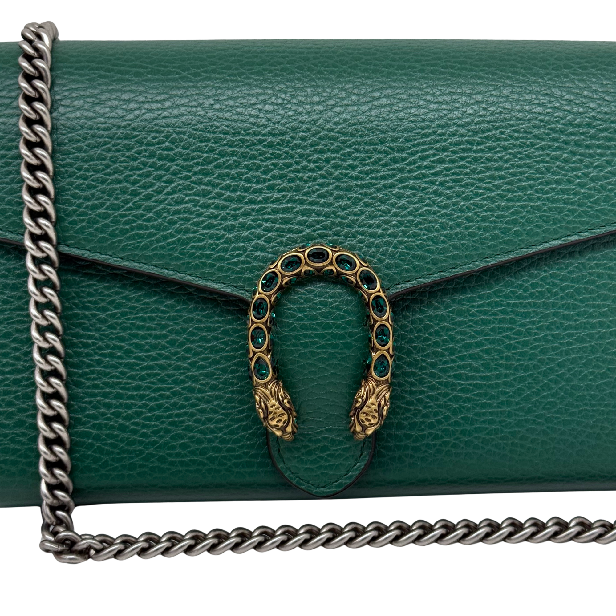 Gucci Calfskin Dionysus Wallet on Chain crossbody Green (brand new)