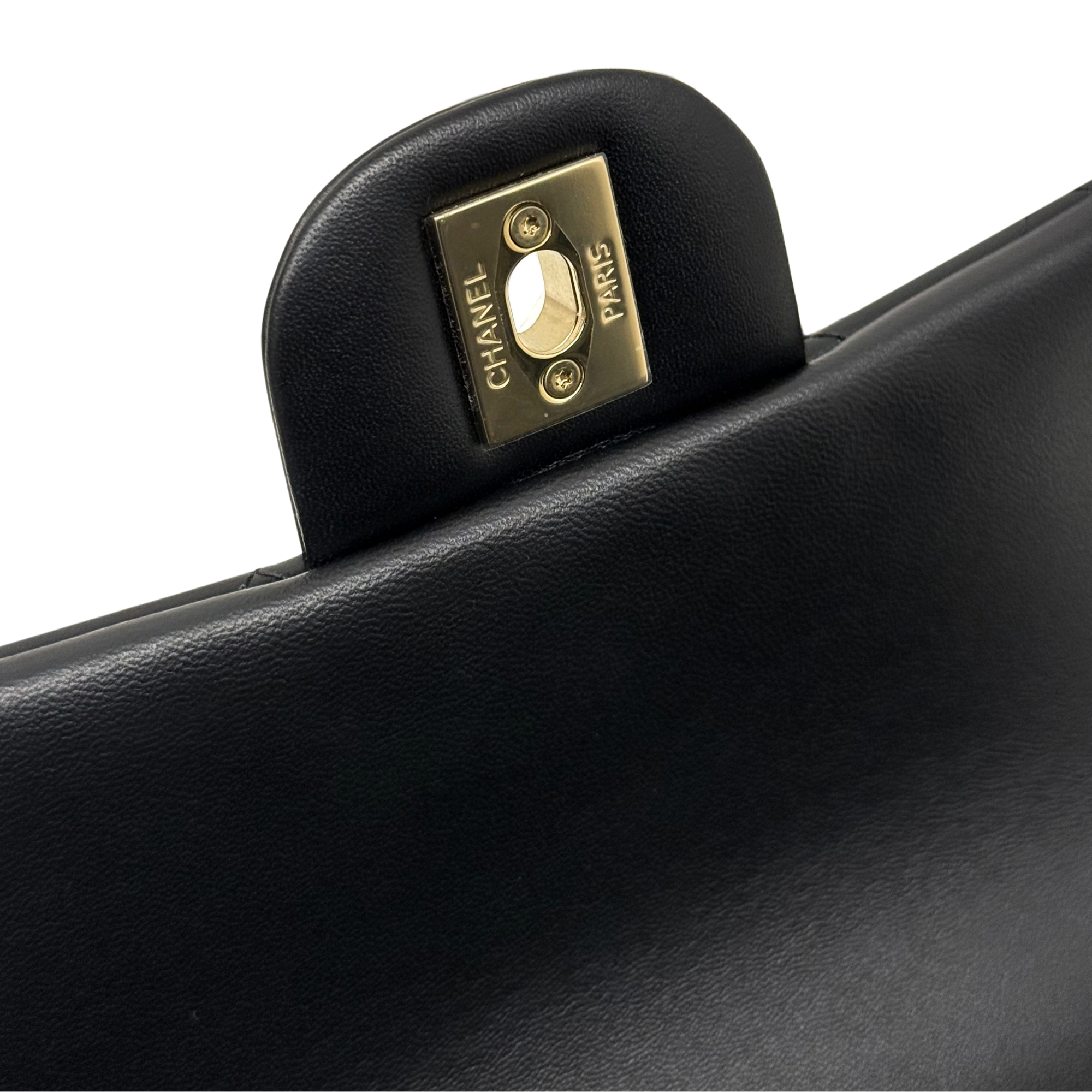 Chanel black bag soft leather gold hardware