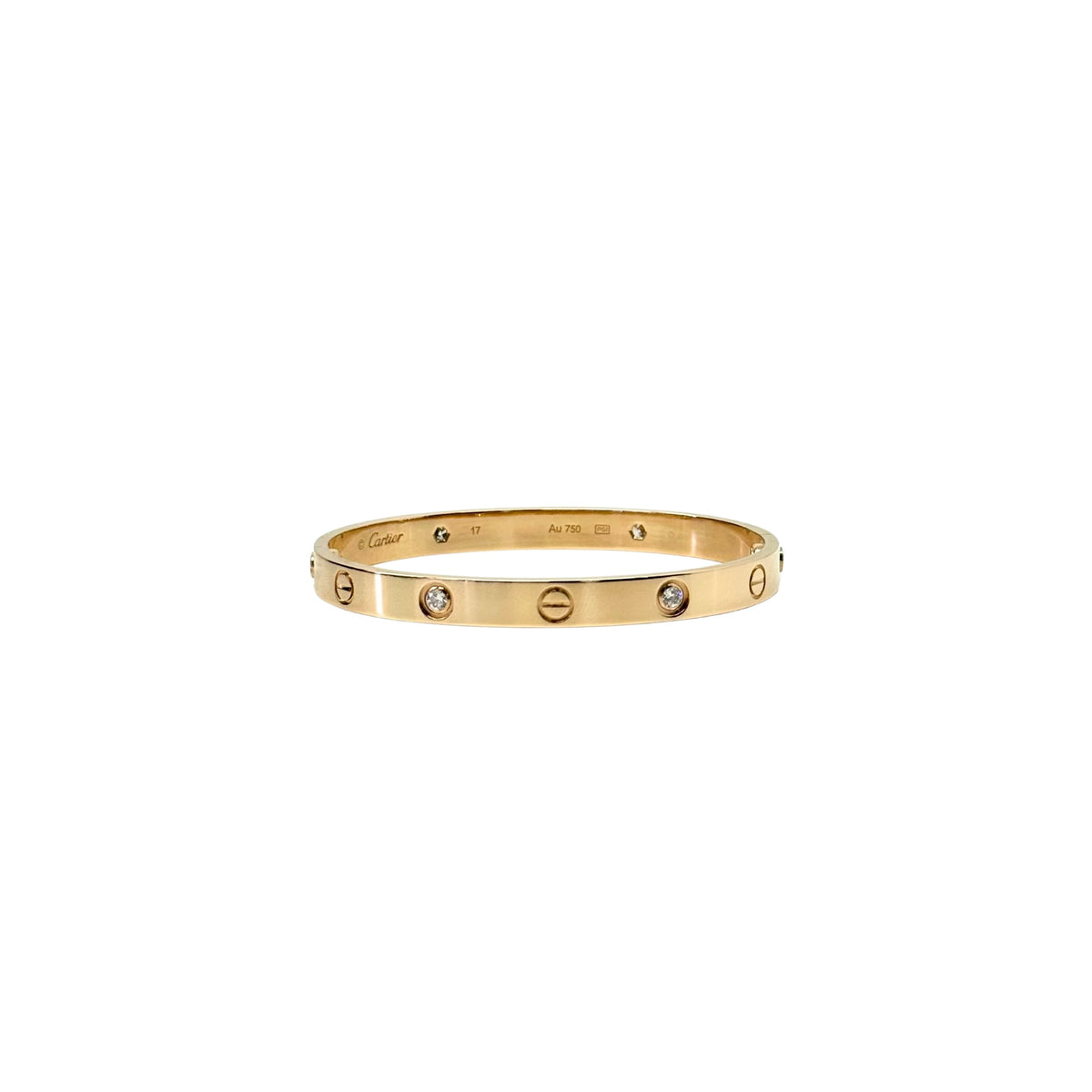 Cartier Love Bracelet, Classic Model, Brushed, 4 Diamonds (pre-owned)