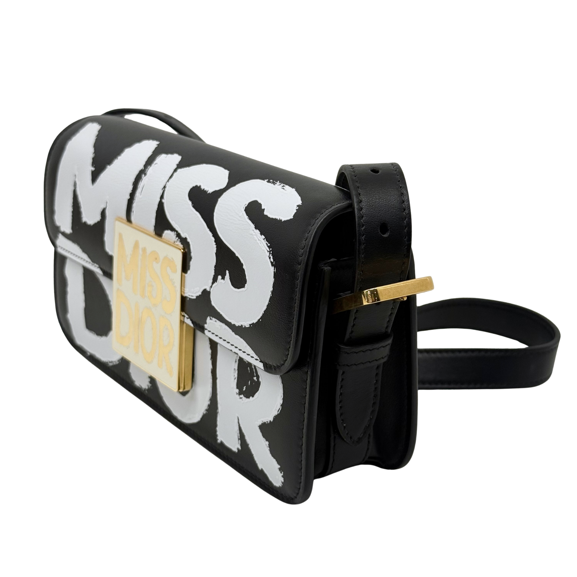 Dior Calfskin Graffiti Printed Miss Dior Flap Black White (brand new)