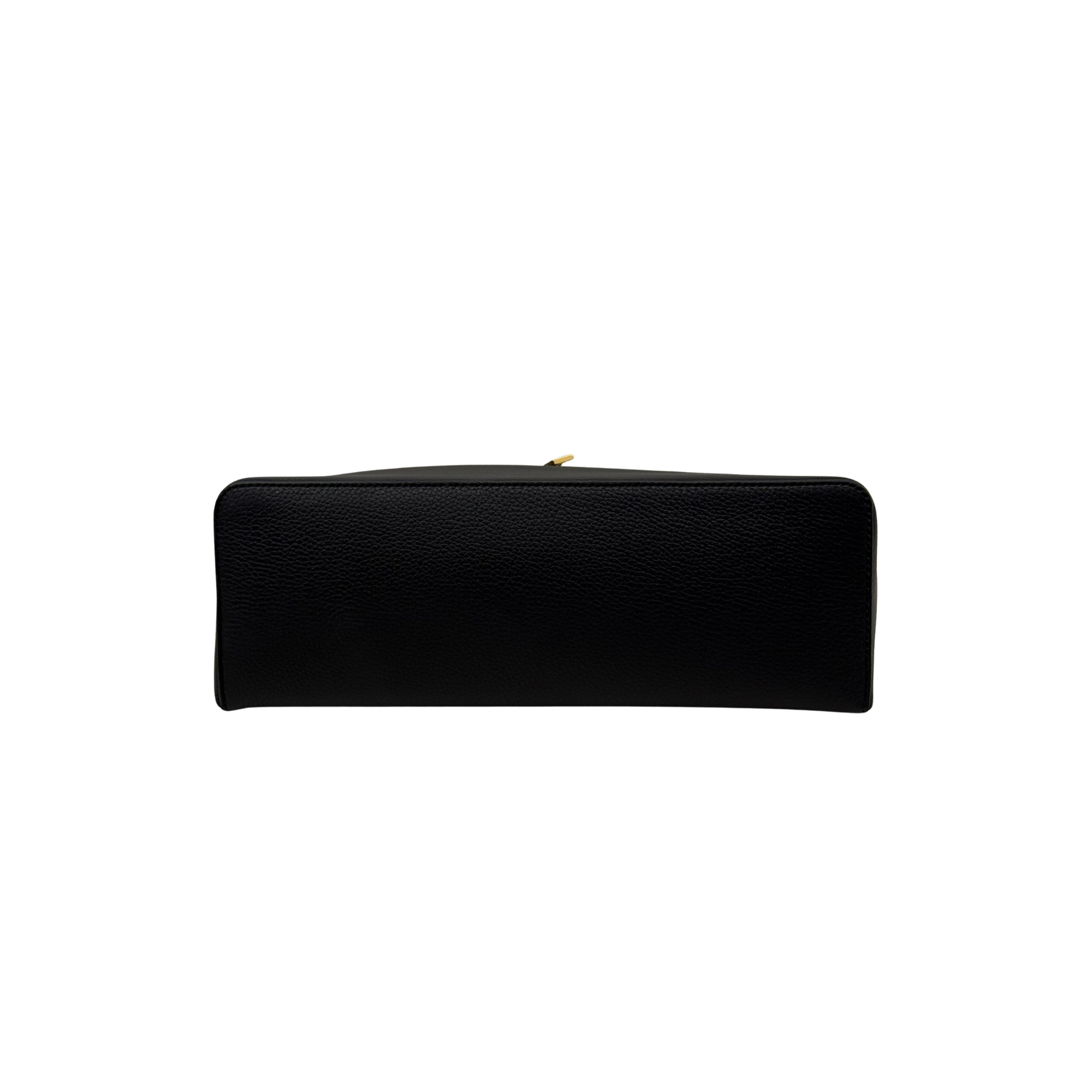 Black leather zip pouch side profile