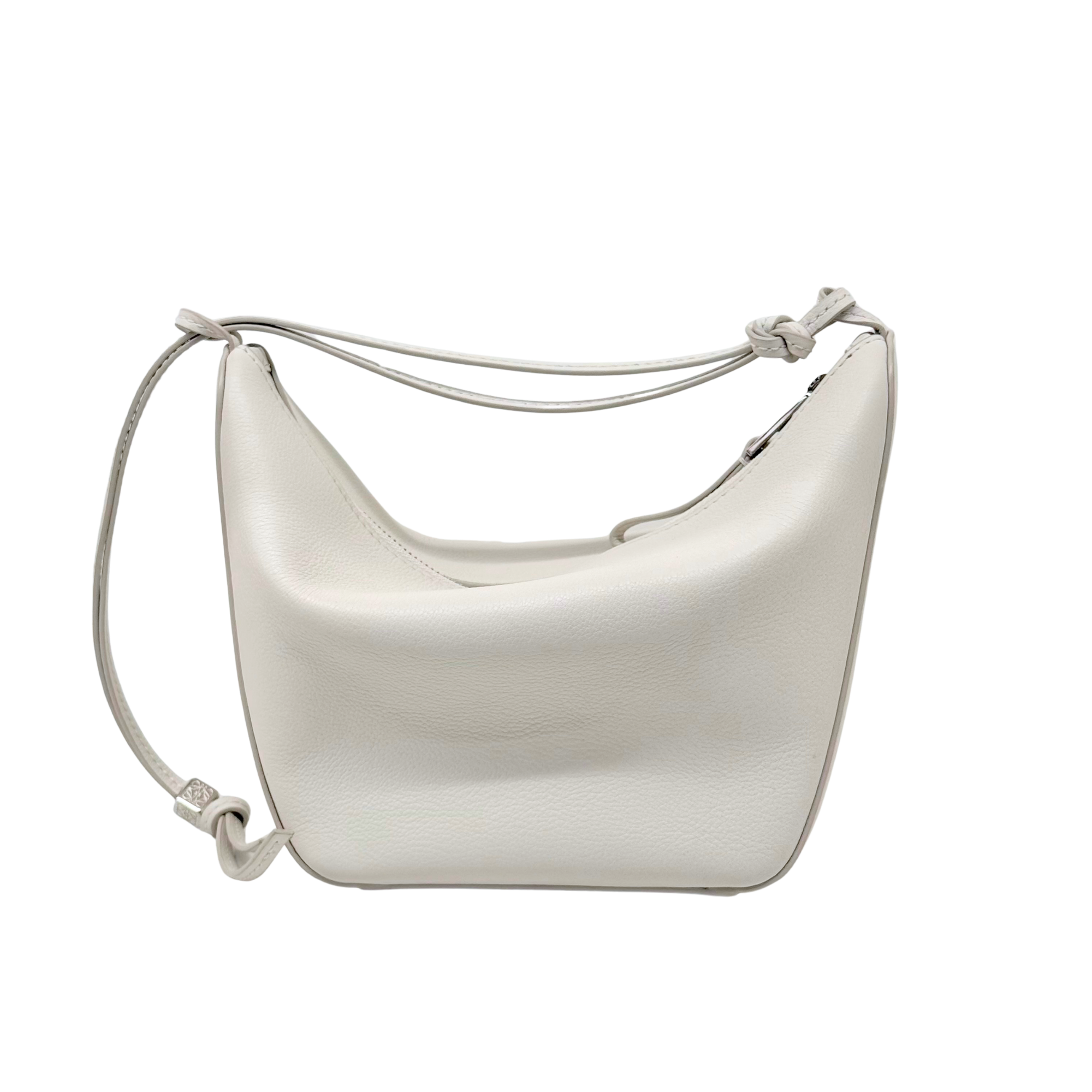 Loewe white Mini Leather Hammock Hobo satchel bag (pre-owned)