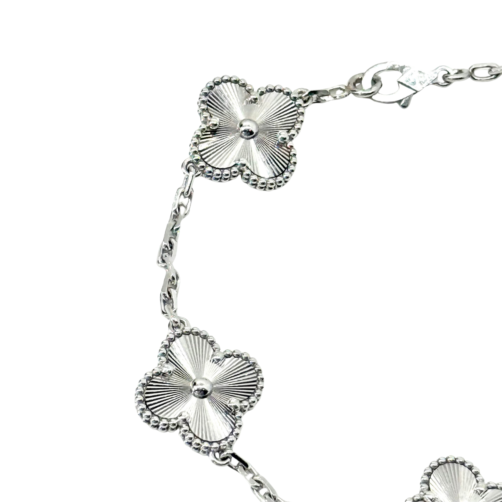 Van Cleef Vintage Alhambra bracelet, 5 motifs 18k White Gold (pre-owned)