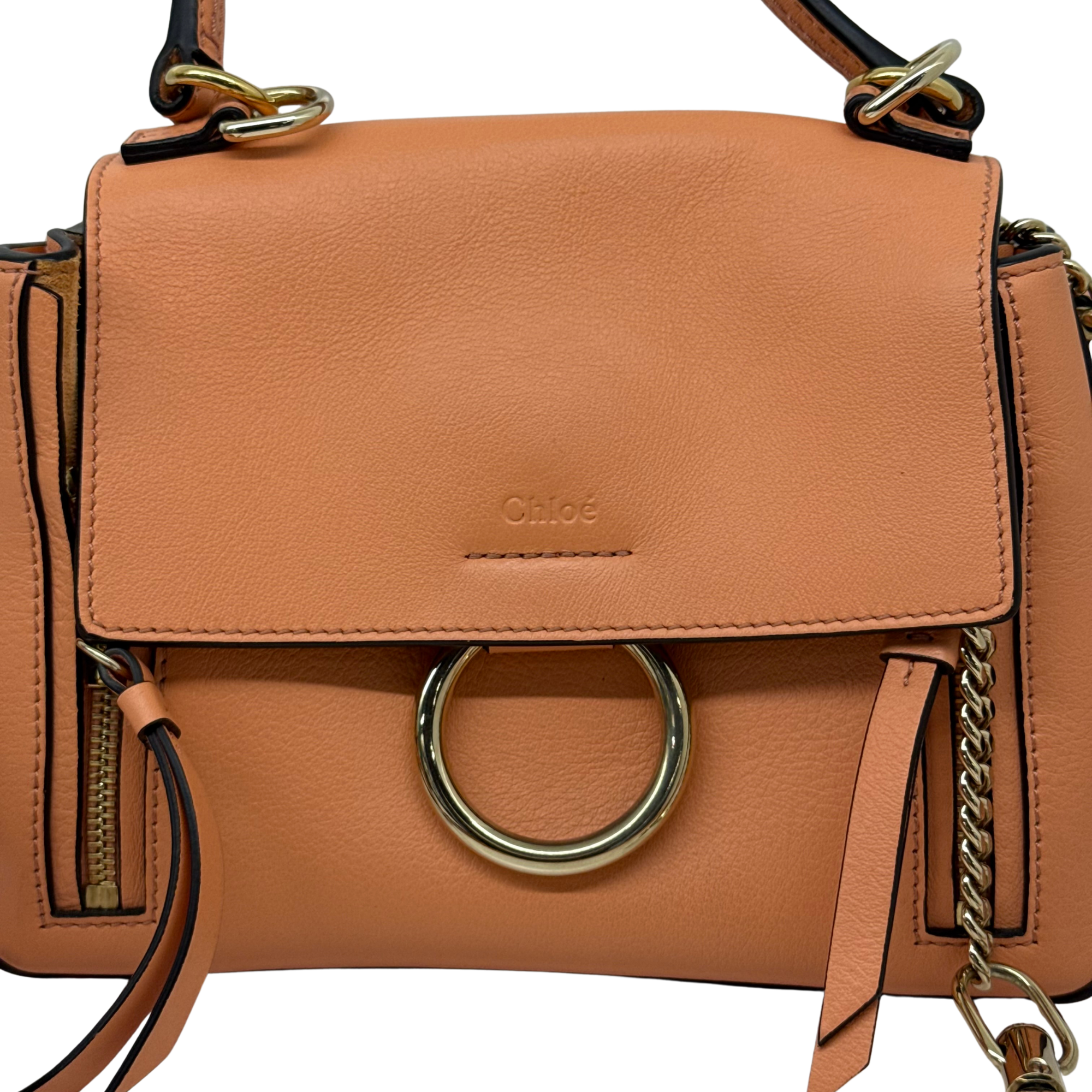 Celine Small Leather Faye Day satchel Bag Orange (pre-owned)