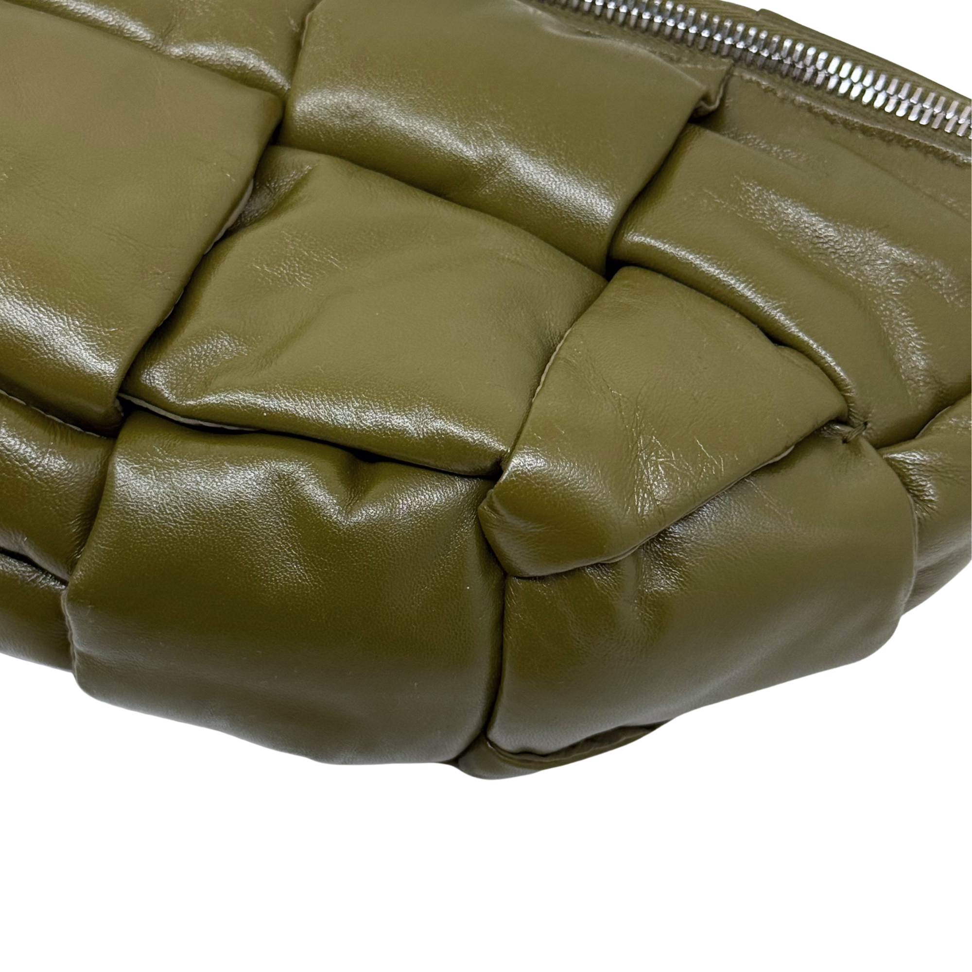 Bottega Veneta CASSETTE Lambskin Fanny Pack Moss Green (brand new)