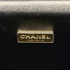 Chanel Small Box Shoulder Bag in black patent calfskin microchipped (pre-owned)