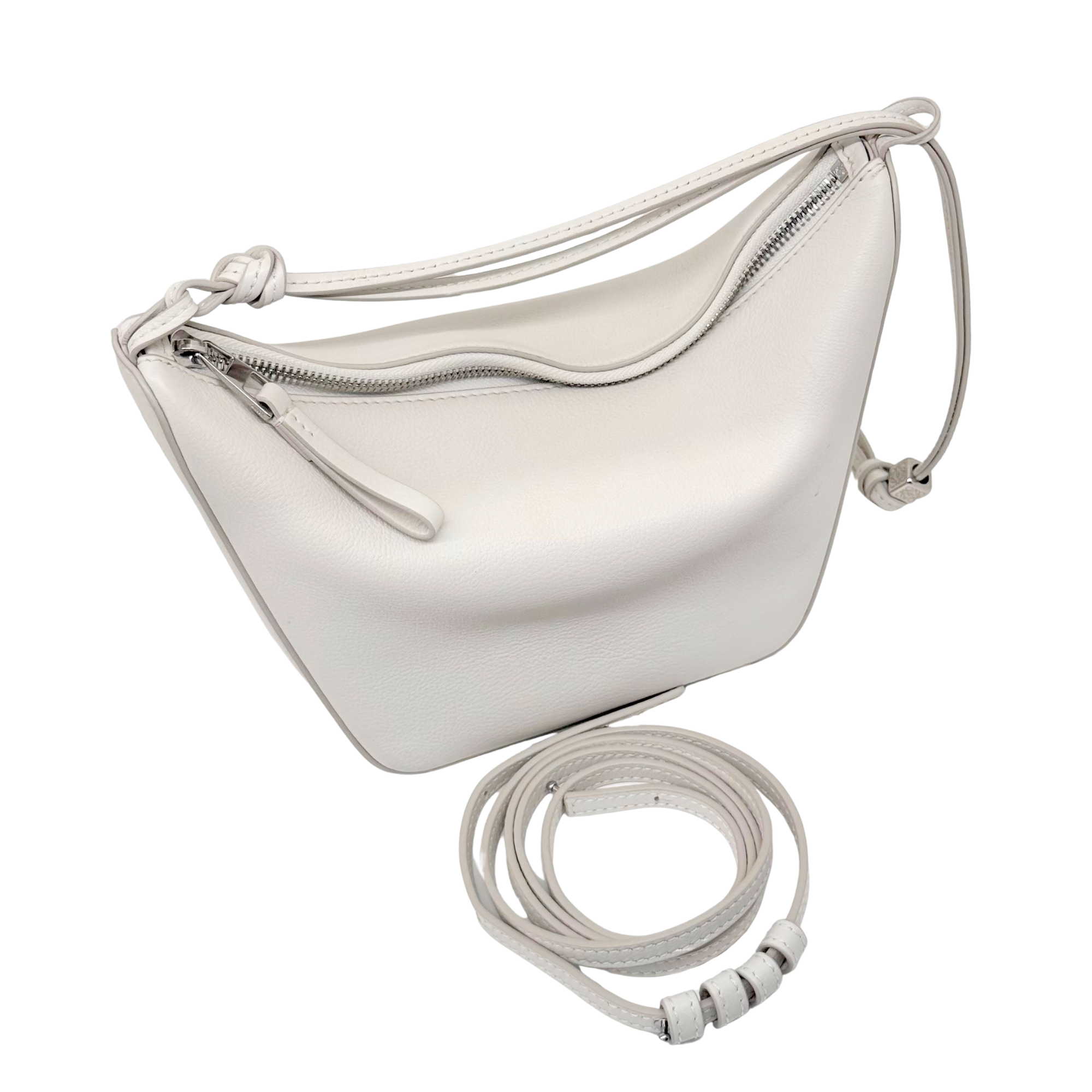 Loewe white Mini Leather Hammock Hobo satchel bag (pre-owned)