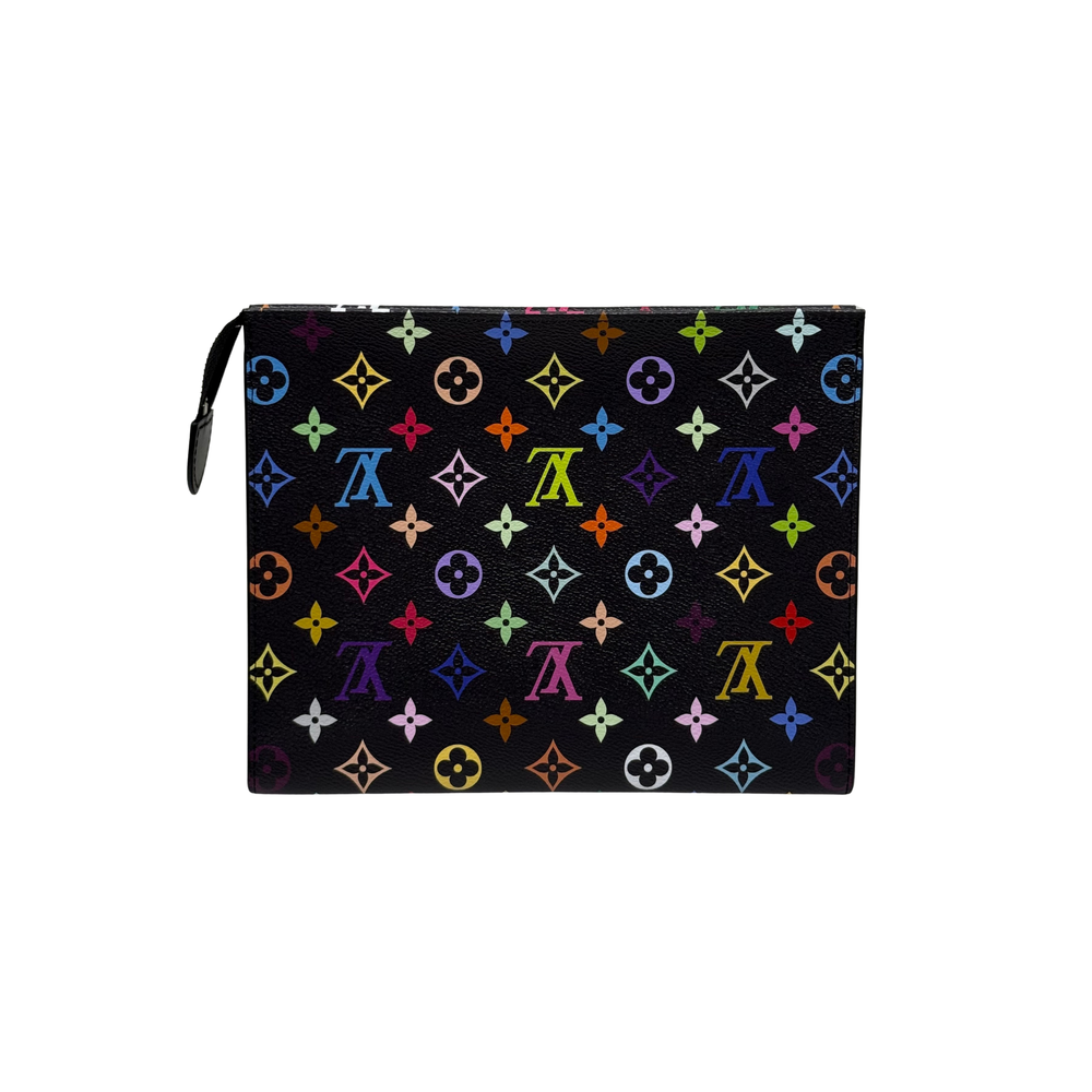 Louis Vuitton monogram pouch, black with multicolor pattern and zip top