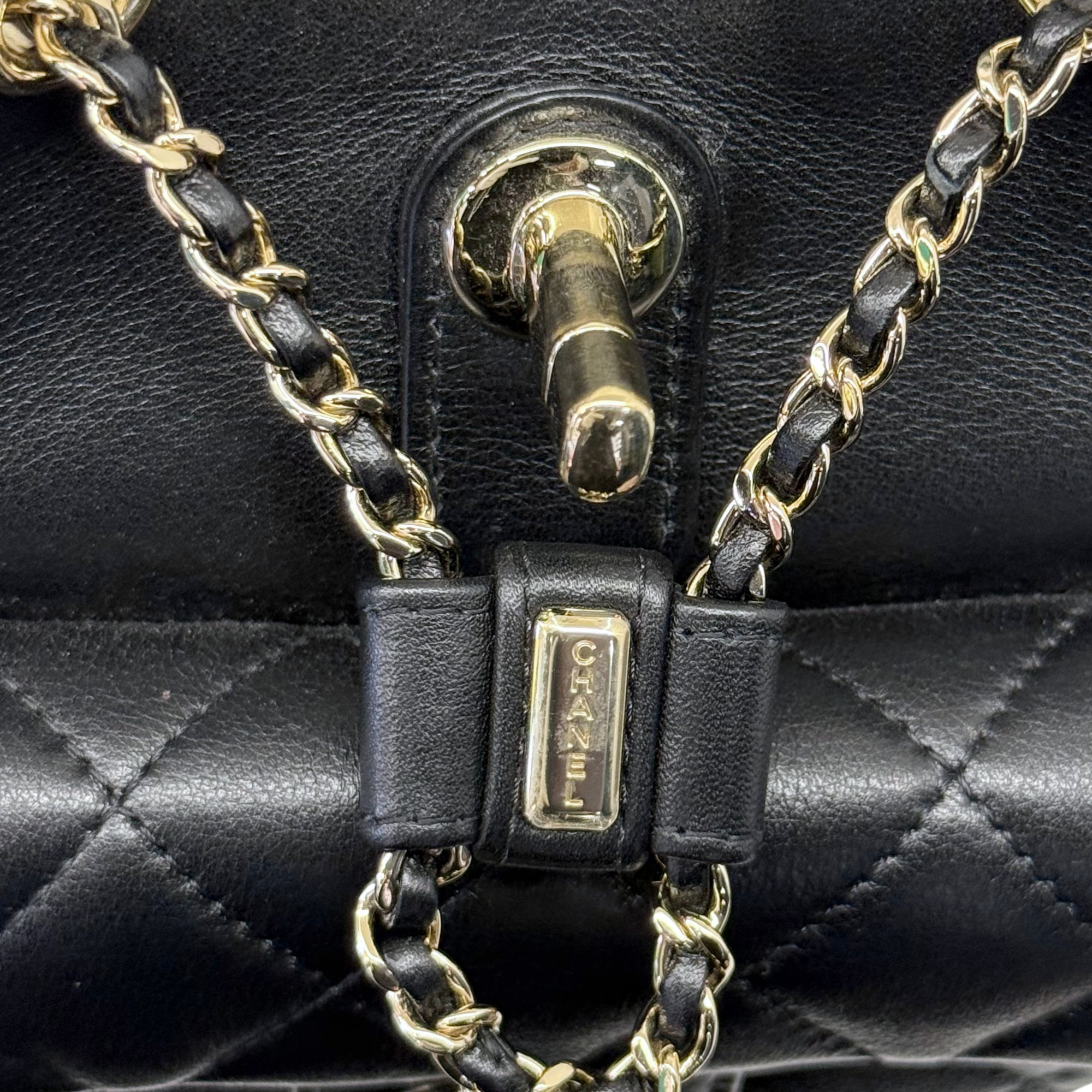 Chanel black backpack bag