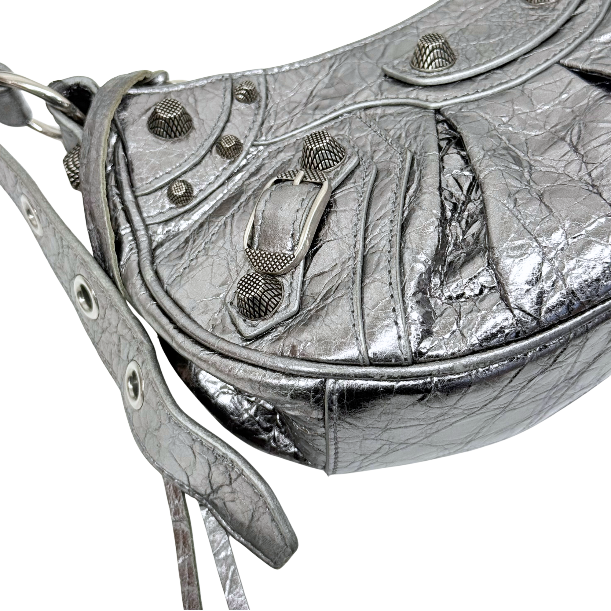 Balenciaga silver bag with mirror