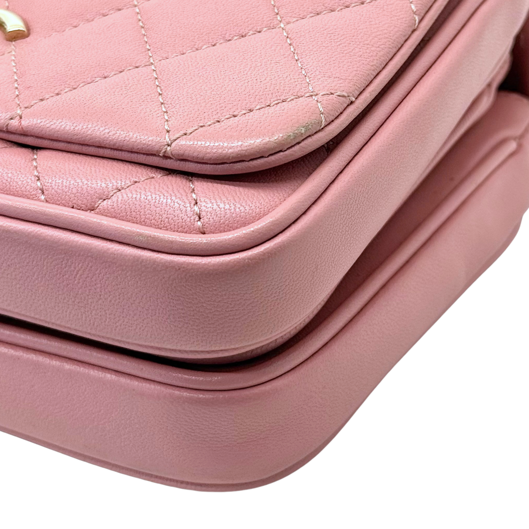 Chanel salmon pink top handle bag