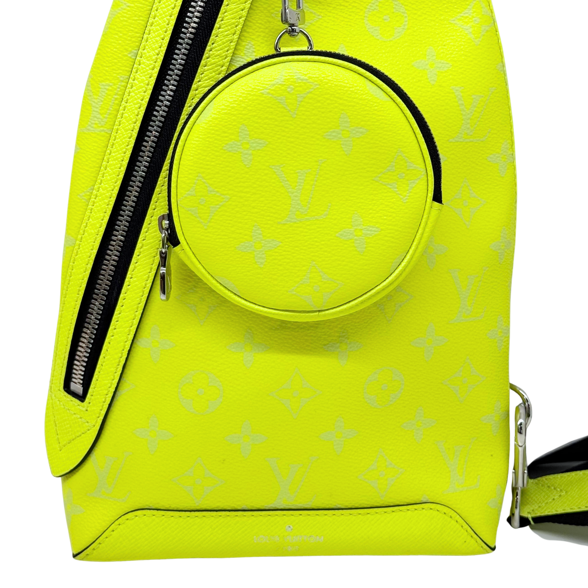 Louis Vuitton Duo Sling Bag Monogram Taigarama crossbody bag neon yellow (pre-owned)