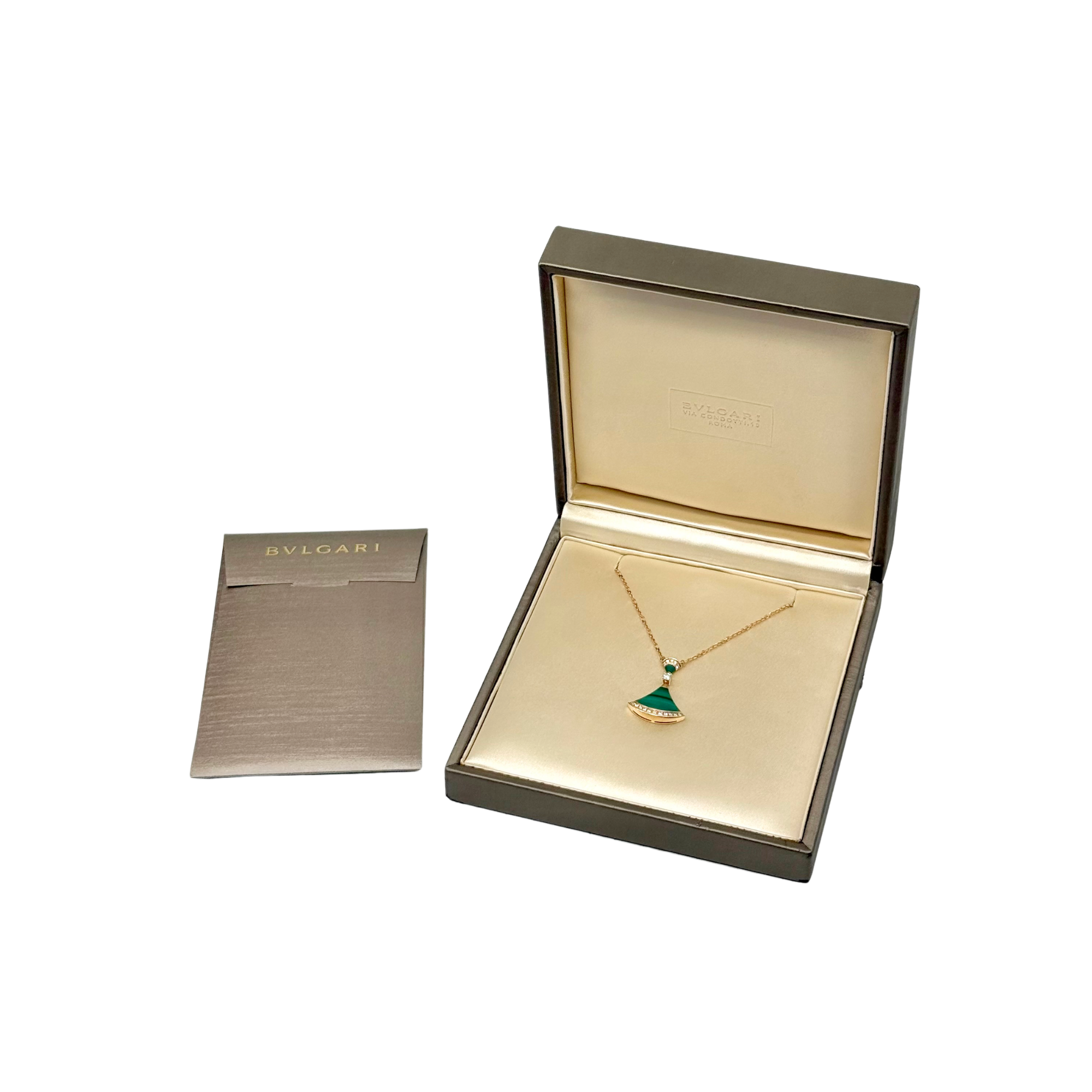 Bvlgari Rose Gold Divas' Dream Malachite Diamond Pavé Necklace (pre-owned)