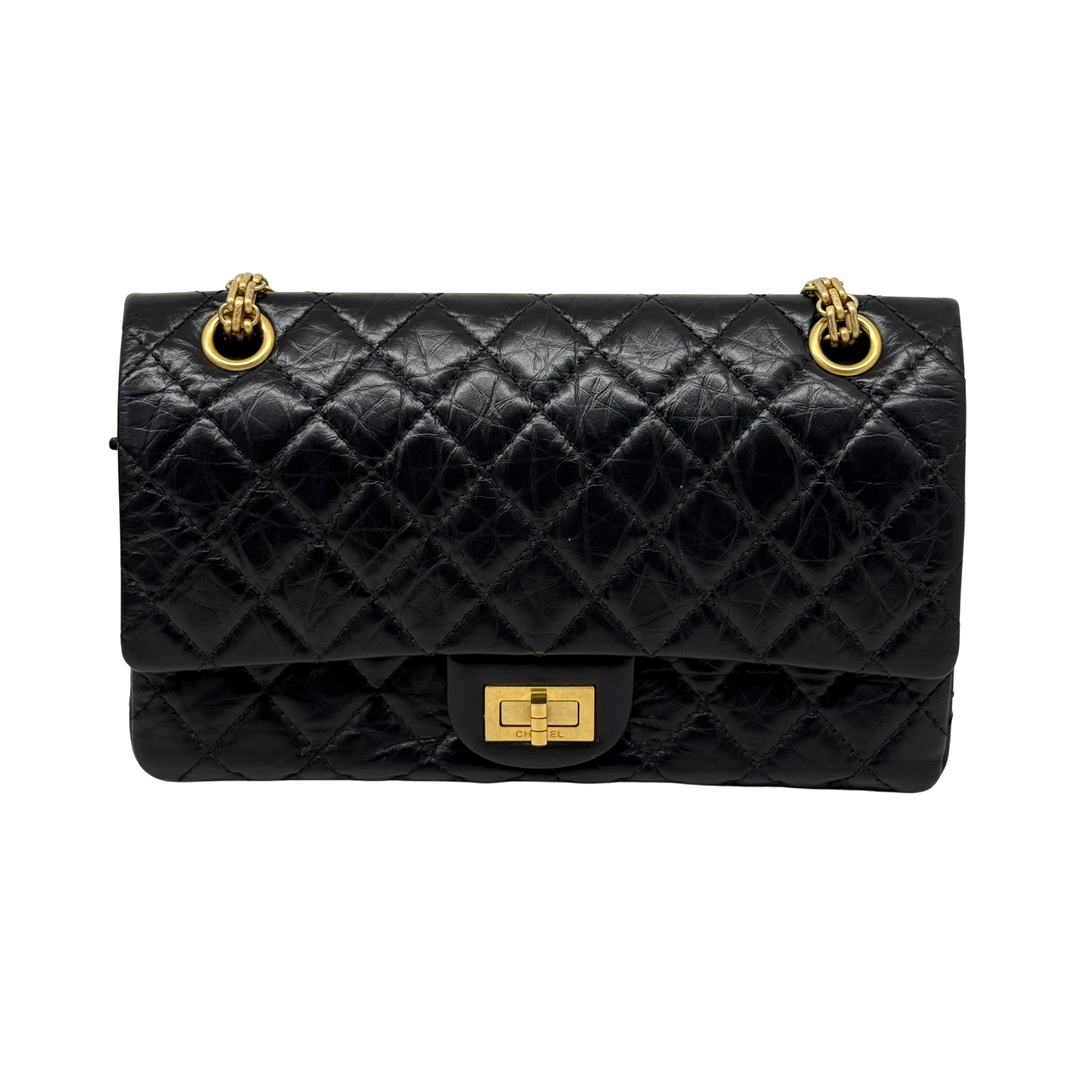 Chanel black bag medium rectangle lock