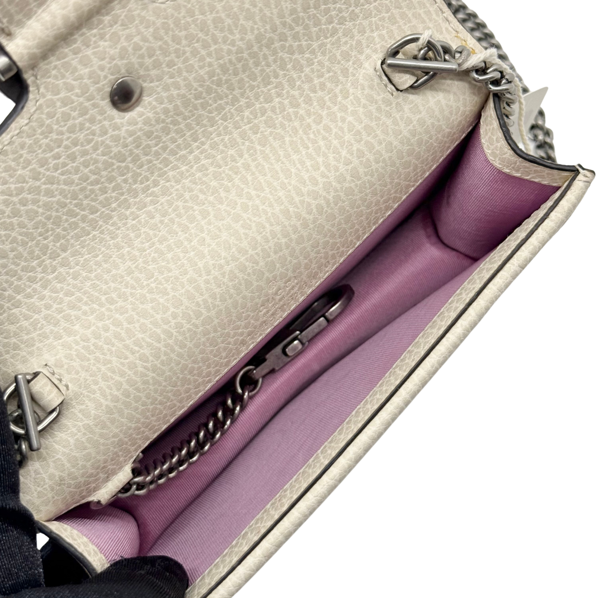 Gucci White Crystal Dionysus Super Mini Bag (pre-owned)