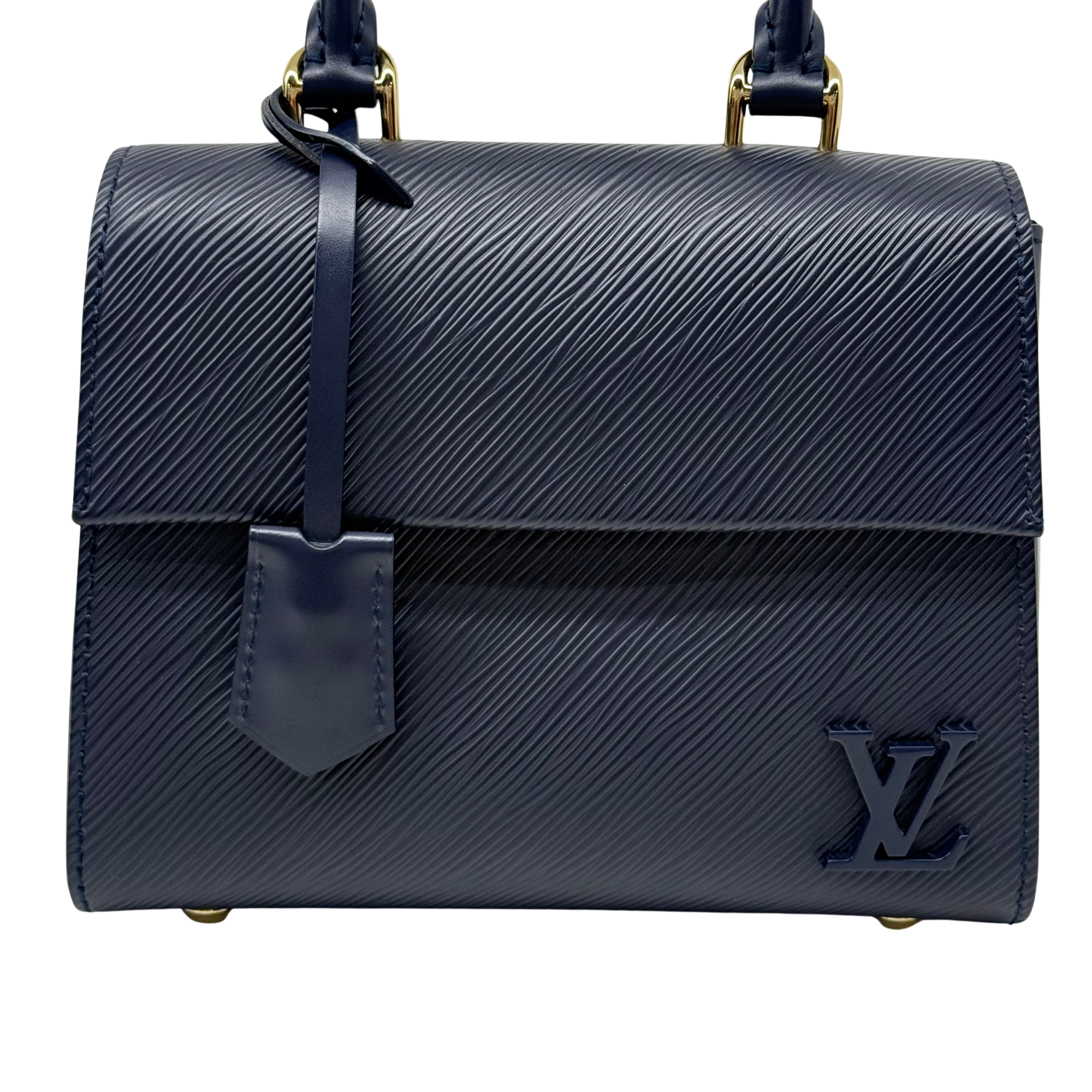 Louis Vuitton Cluny Top Handle Bag Epi Leather Mini Navy Blue (pre-owned)