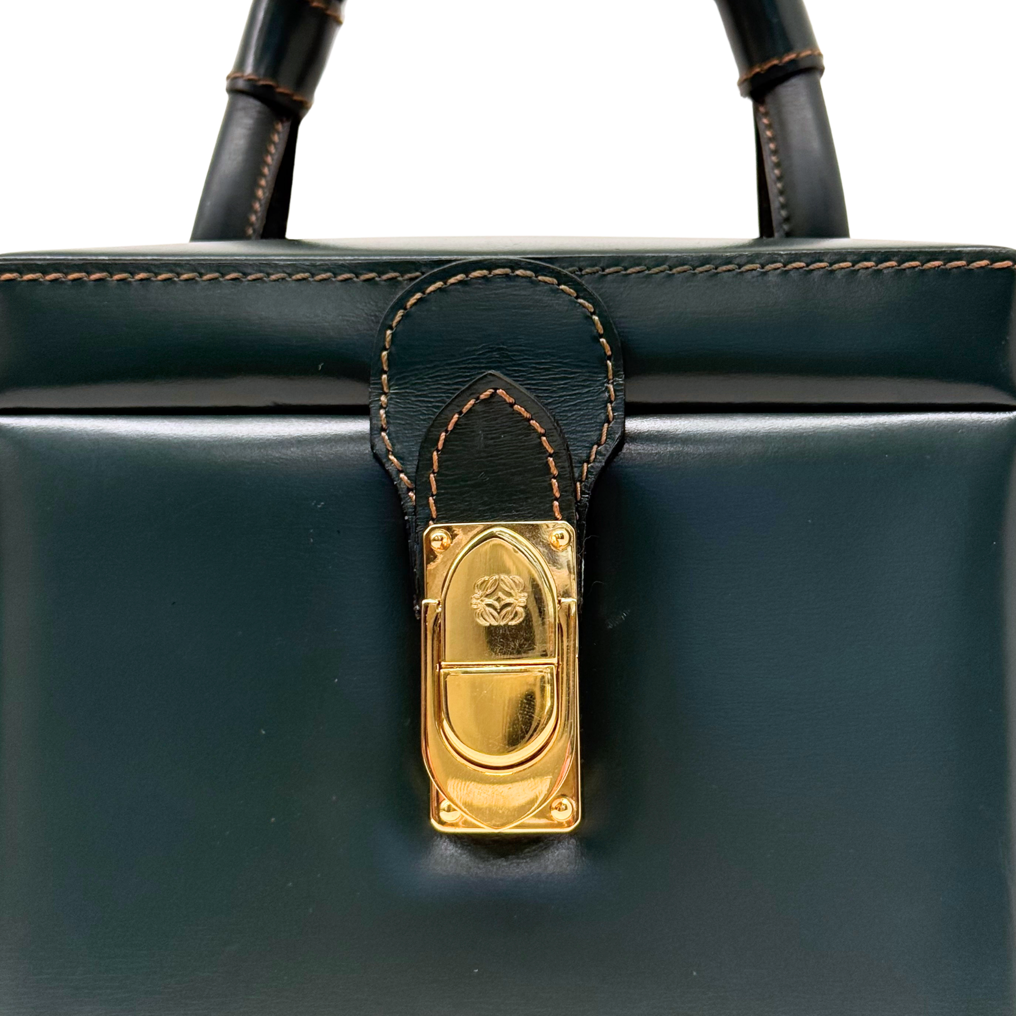 Loewe Anagram Vintage Dark Green vanity handbag (pre-owned)