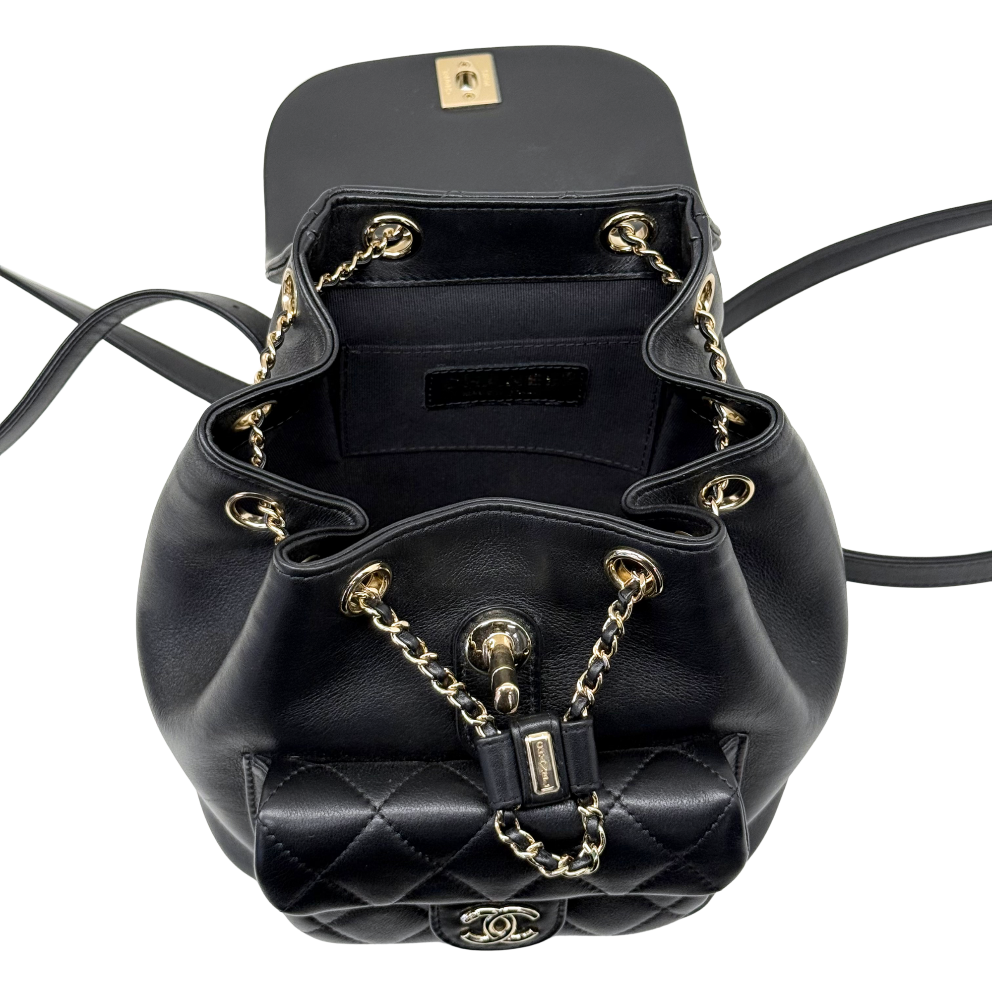 Chanel black backpack bag