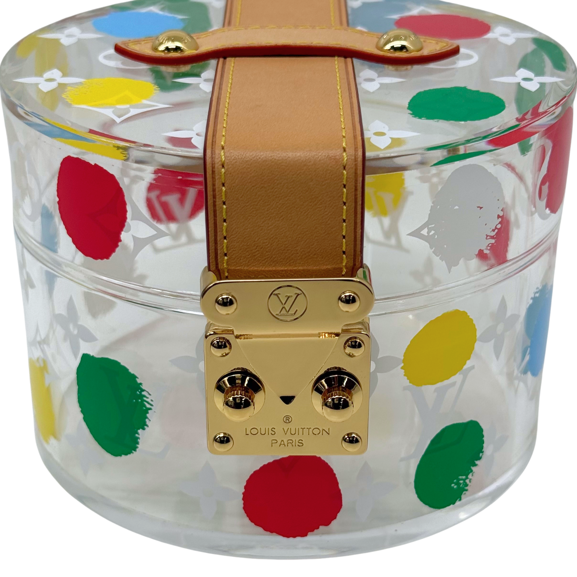 Louis Vuitton x Yayoi Kusama Painted Dots Scott Box in transparent plexiglass (brand new - vintage)