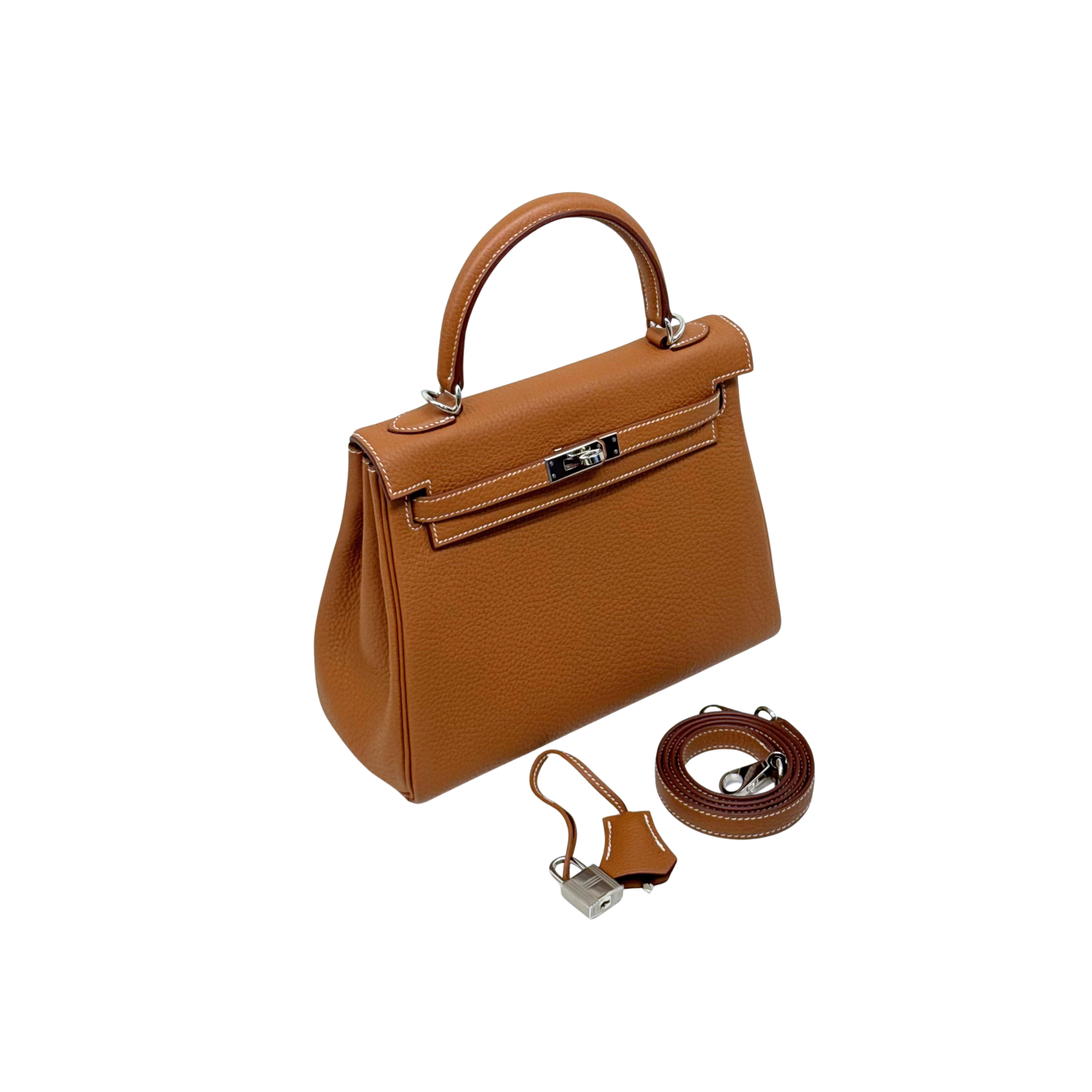 Hermès 2025 Kelly 25 Retourne Togo Gold PHW (pre-owned)
