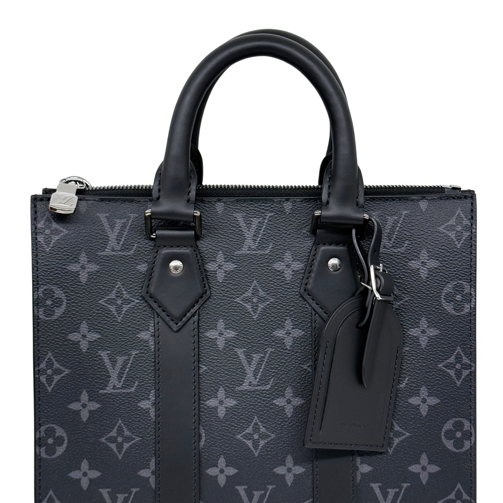 Louis Vuitton Sac Plat PM Monogram Eclipse Coated Canvas Top Handle Bag (brand new)