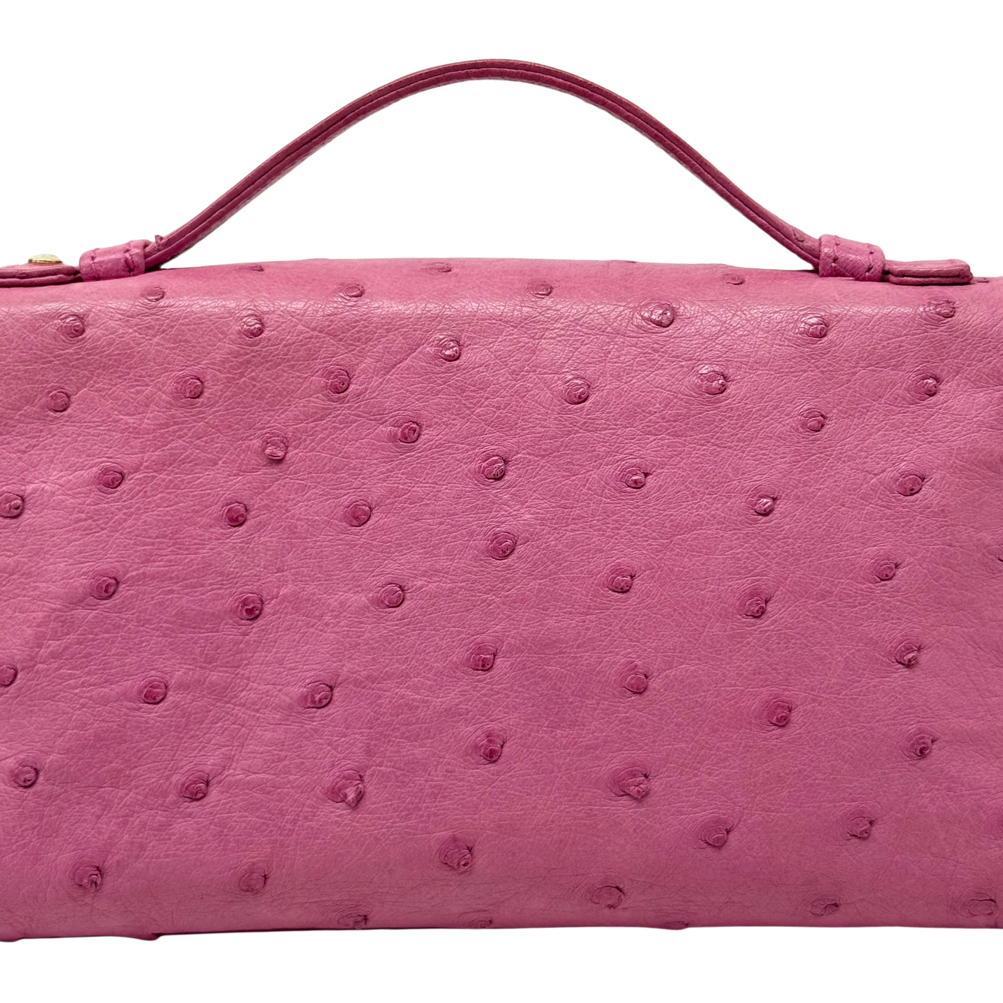 Loro Piana Pink Ostrich L19 Pouch (pre-owned)