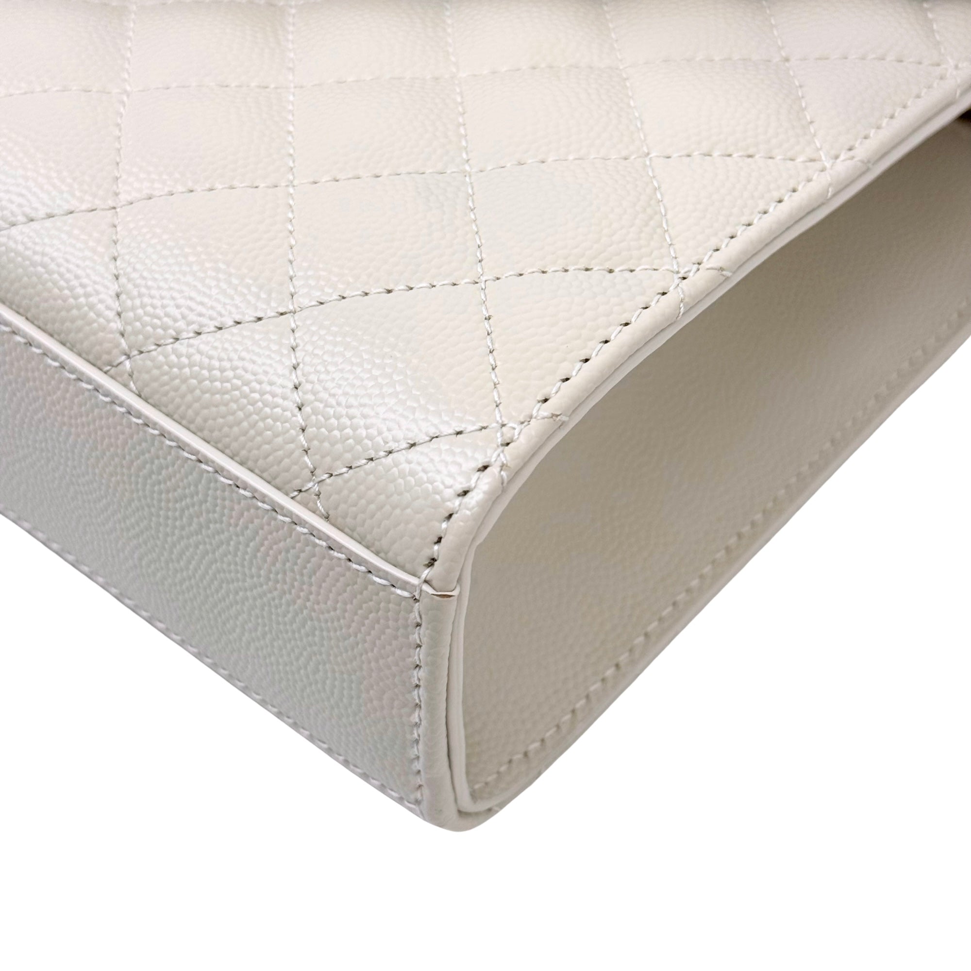 YSL Saint Laurent Envelope Medium Off White Mix Matelassé Leather Bag (brand new)