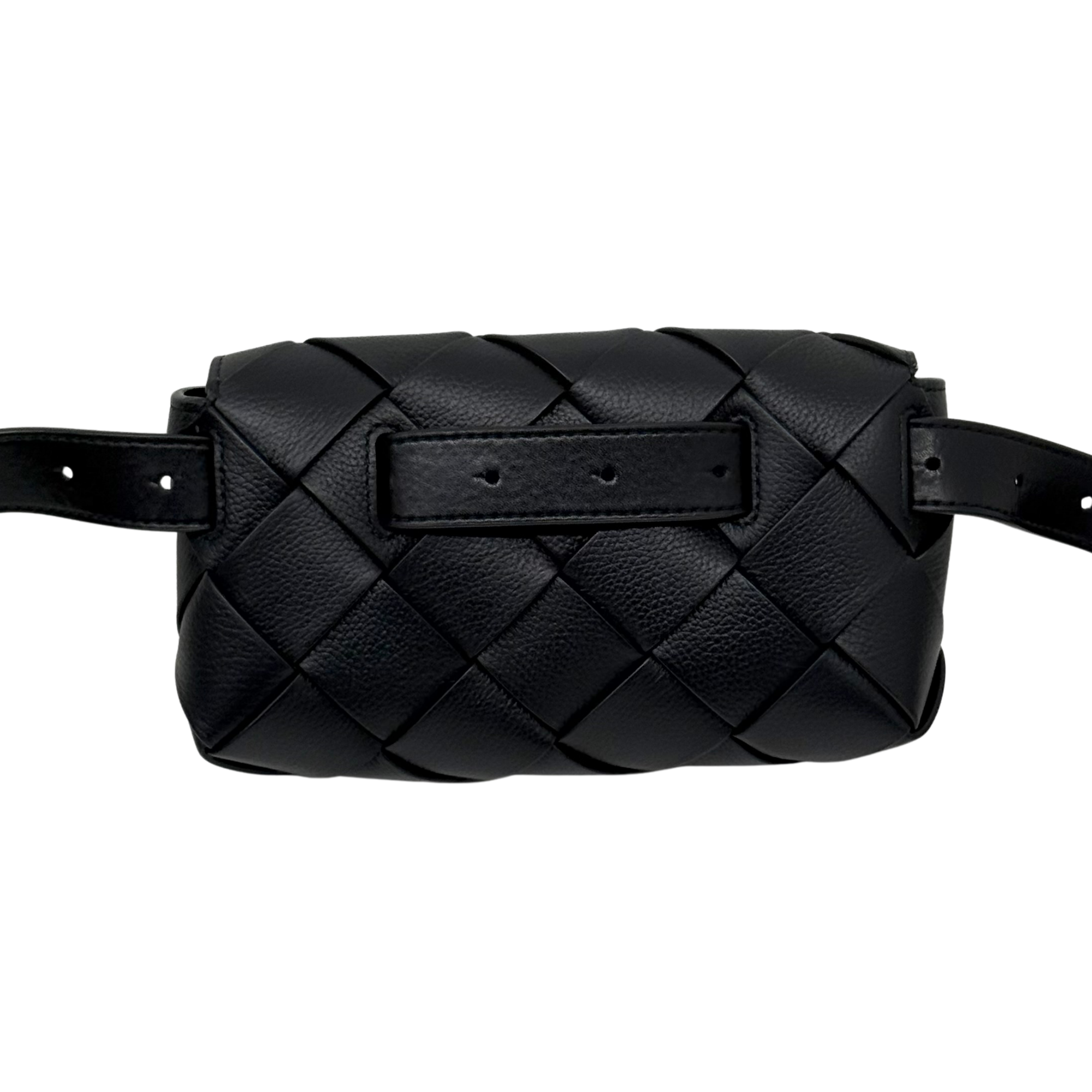 Bottega Veneta Leather Intreccio Diago Belt Bag Black (brand new)