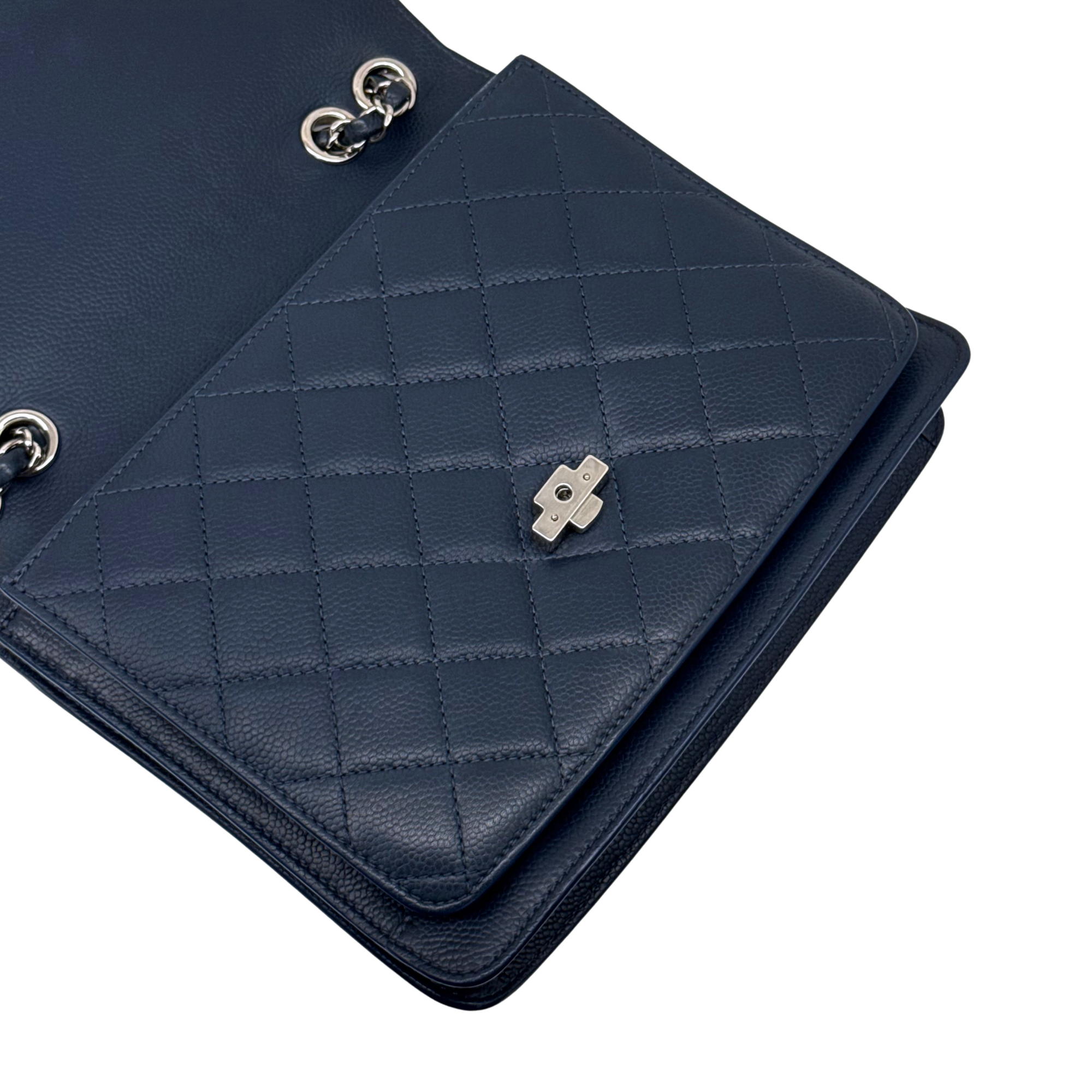 Chanel 2017 Chanel Navy Blue Quilted Leather Urban Companion Flap Bag (pre-owned)