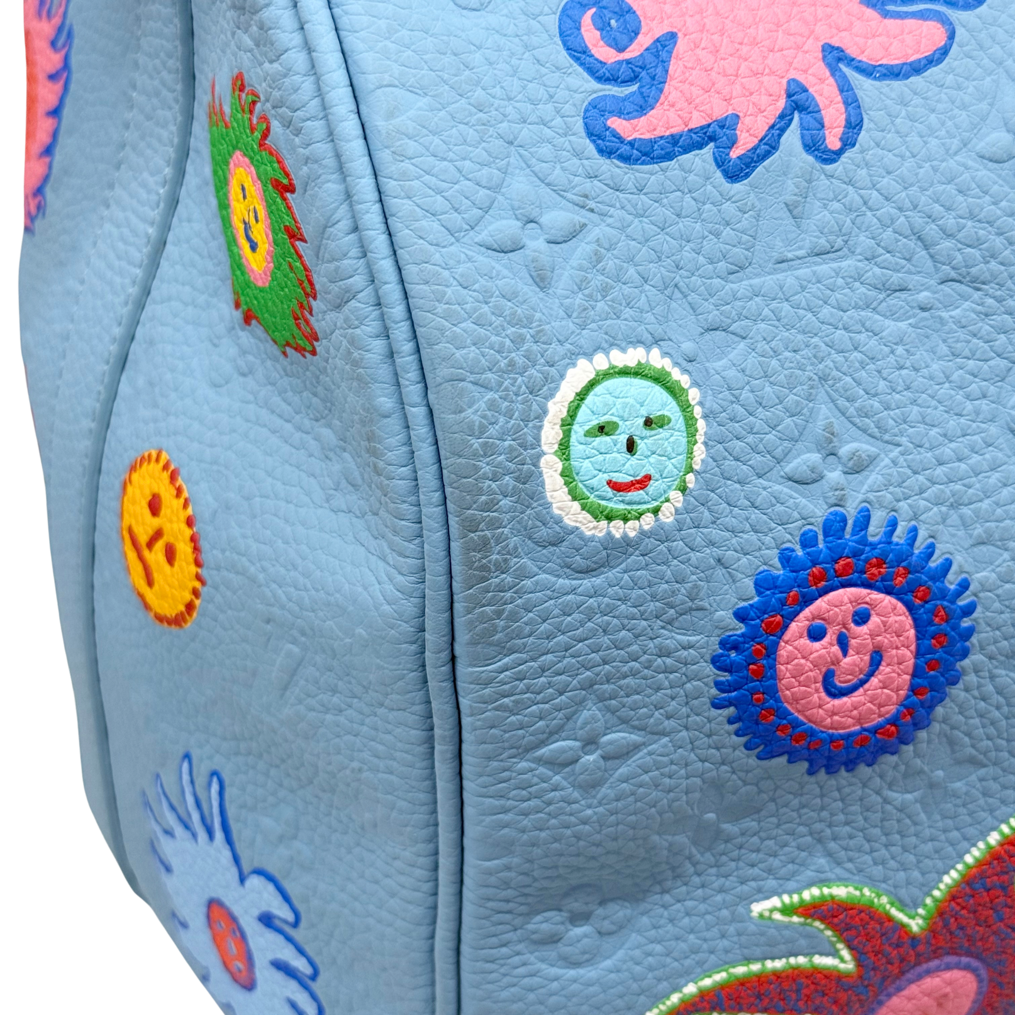 Louis Vuitton x Yayoi Kusama Keepall 50 light blue Taurillon leather (pre-owned)