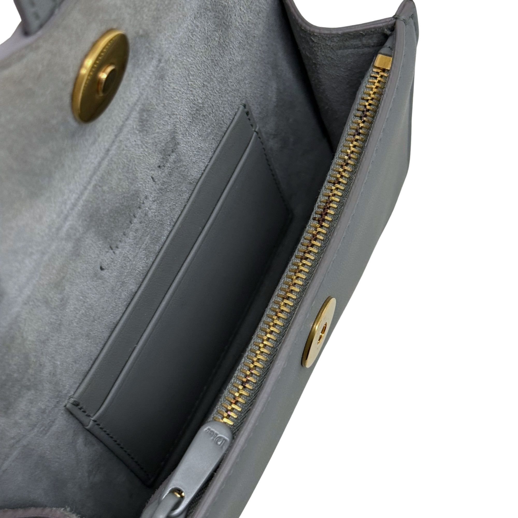 Dior Saddle Grey Leather Belt Bag (pre-owned)