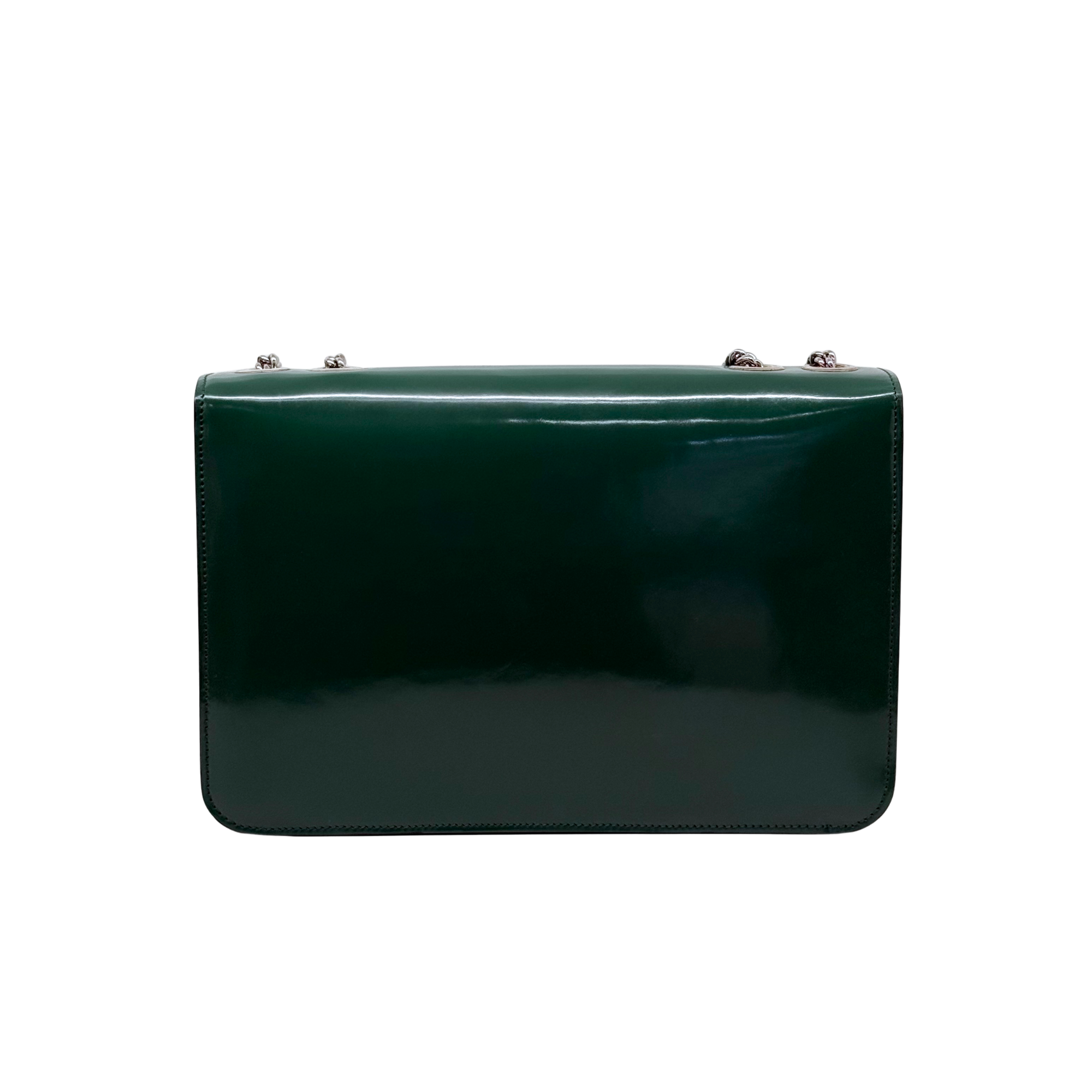 Gucci Green Patent Interlocking G medium crossbody bag (pre-owned)