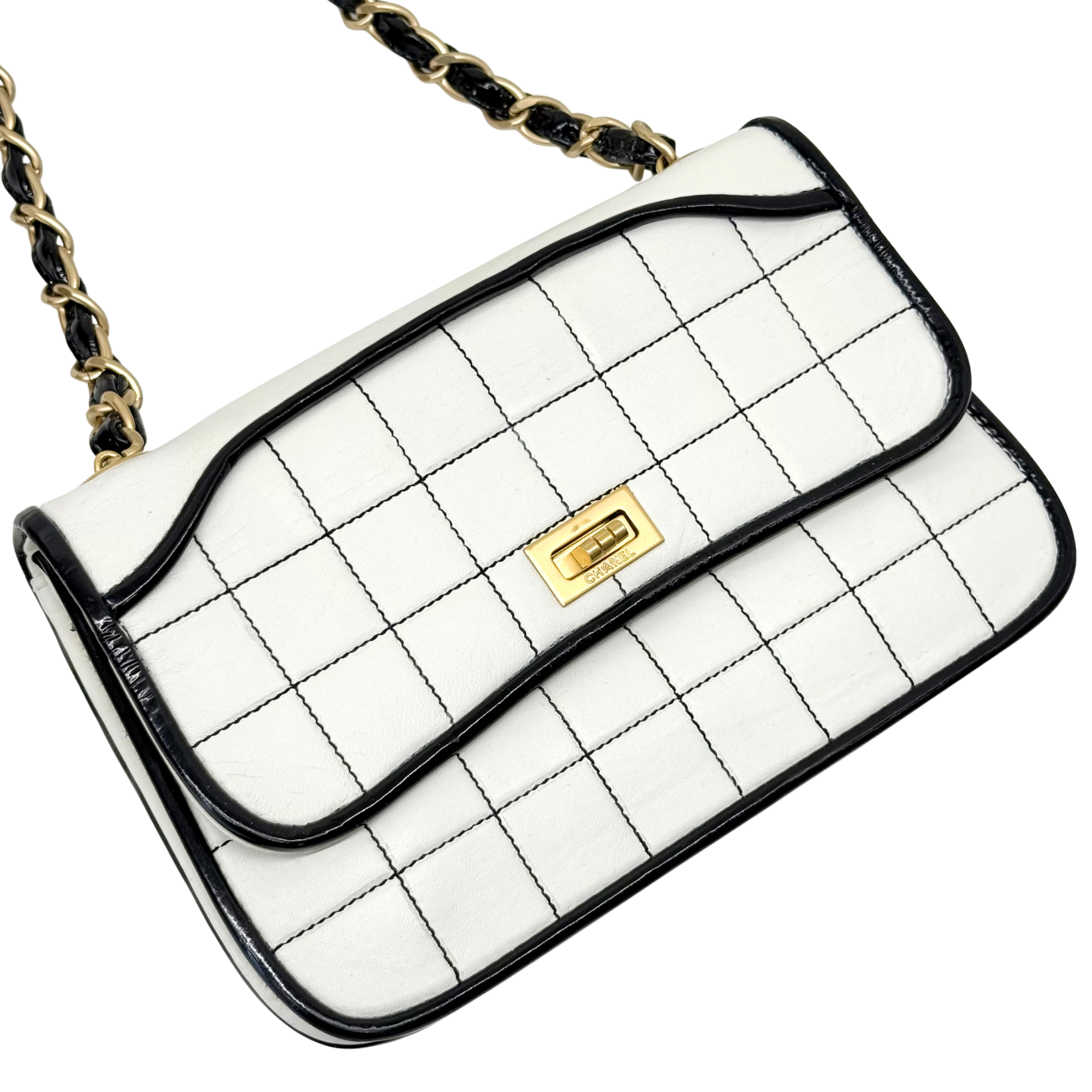 Chanel White Black Bag
