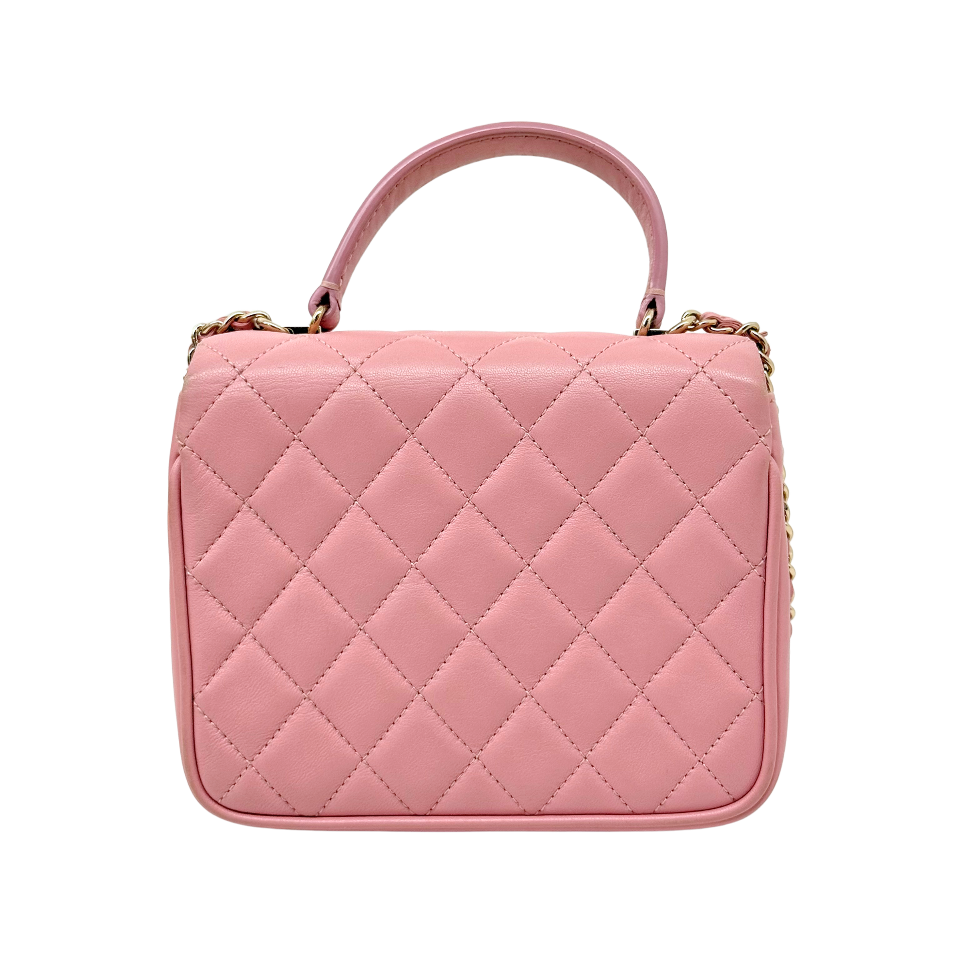 Chanel salmon pink top handle bag