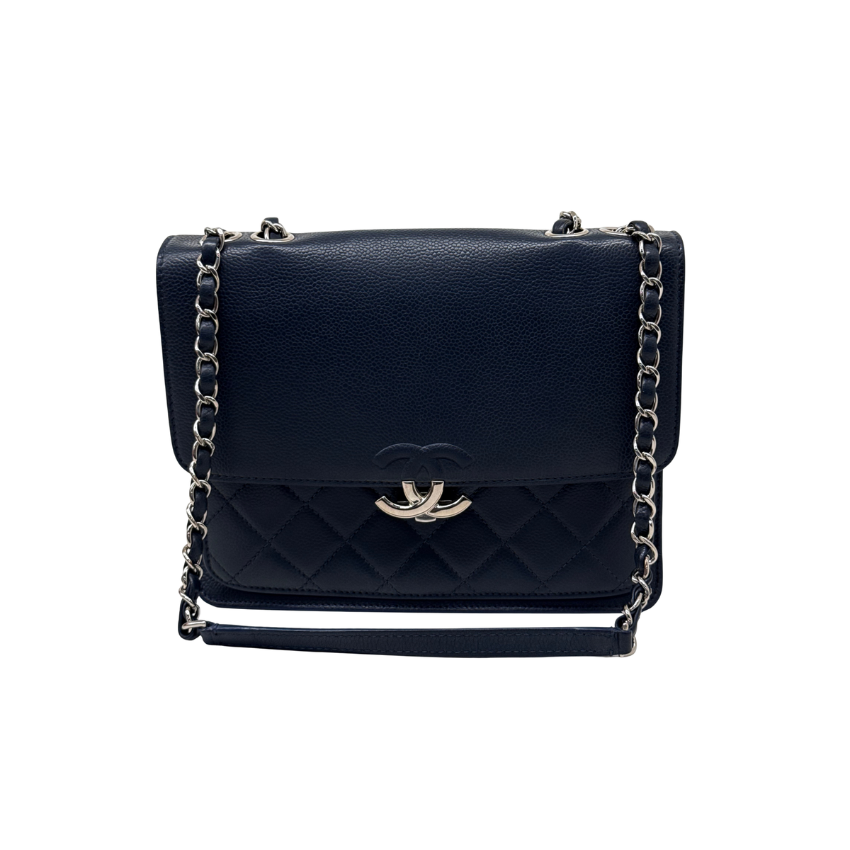 Chanel 2017 Chanel Navy Blue Quilted Leather Urban Companion Flap Bag (pre-owned)