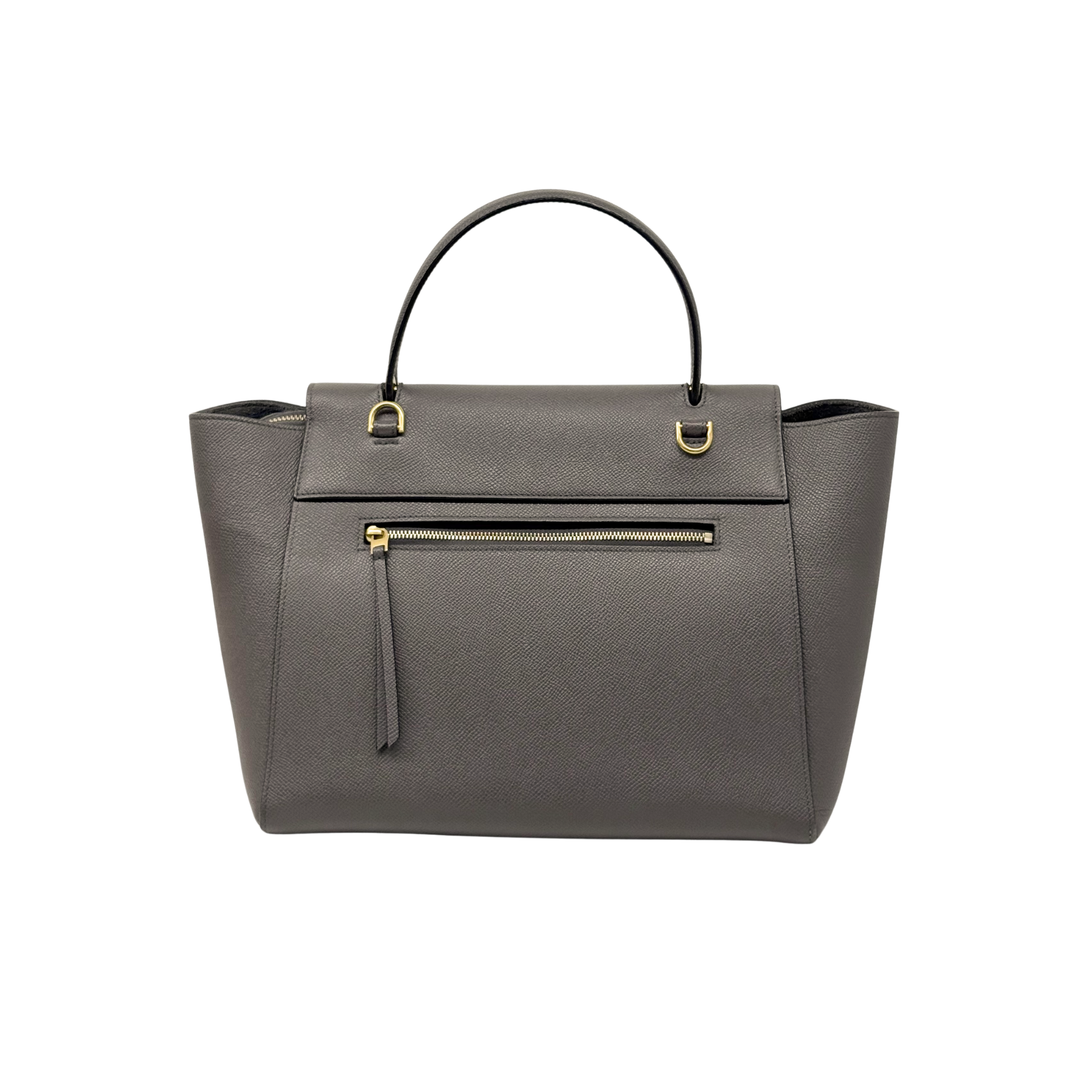 Celine Grey Leather Mini Belt Top Handle Bag (pre-owned)