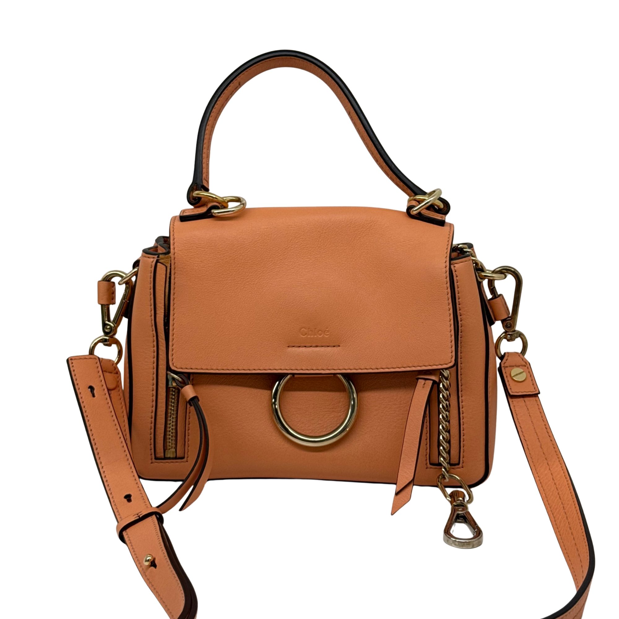 Celine Small Leather Faye Day satchel Bag Orange (pre-owned)