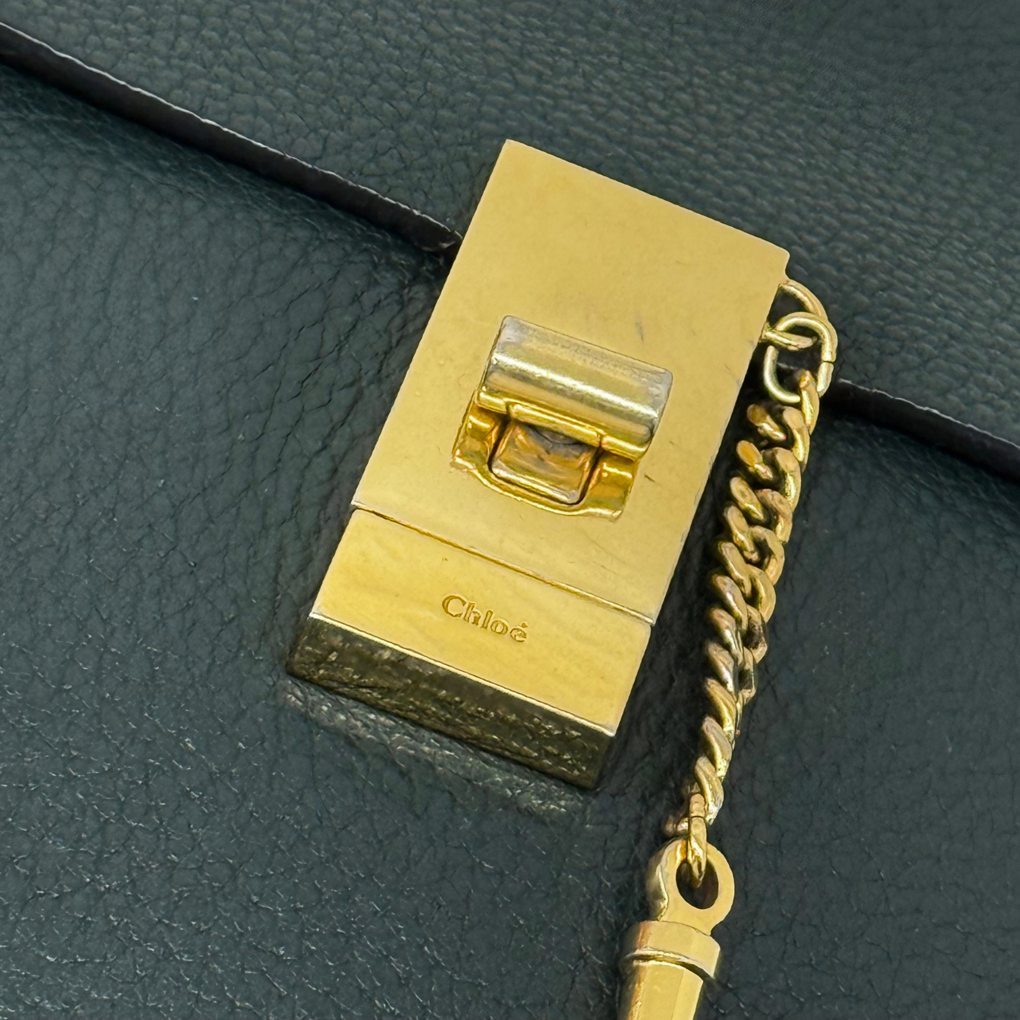 Chloe Green Leather Medium Drew Shoulder Bag (pre-owned)