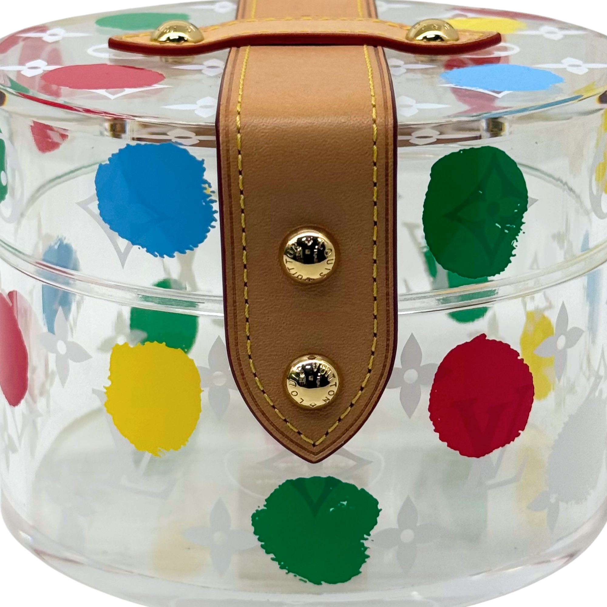Louis Vuitton x Yayoi Kusama Painted Dots Scott Box in transparent plexiglass (brand new - vintage)