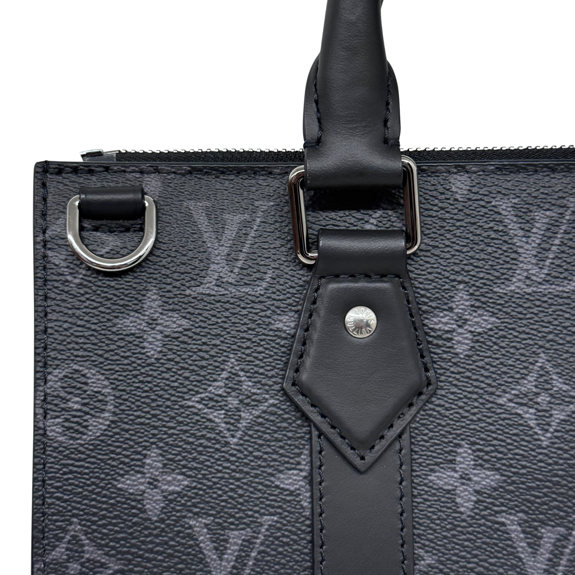 Louis Vuitton Sac Plat PM Monogram Eclipse Coated Canvas Top Handle Bag (brand new)