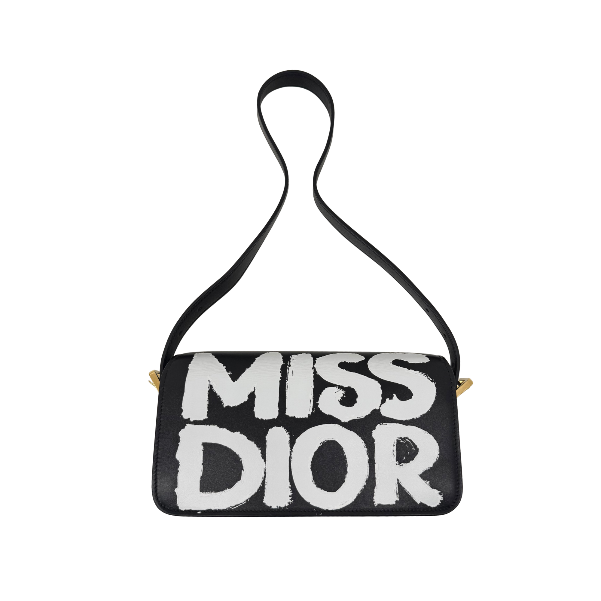 Dior Calfskin Graffiti Printed Miss Dior Flap Black White (brand new)