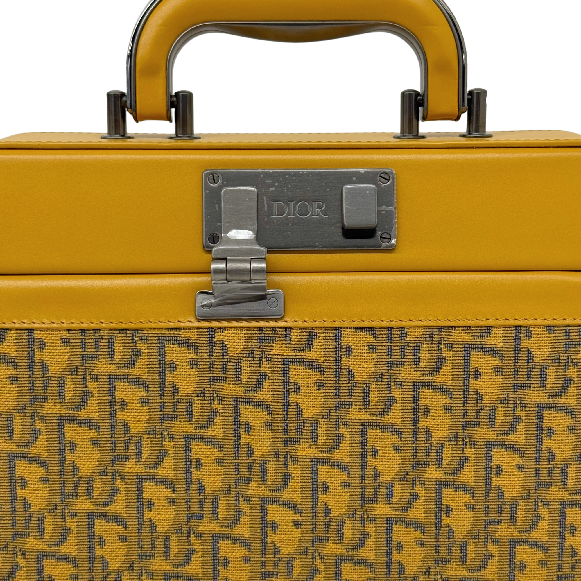 Dior shoulder bag in yellow monogram canvas Oblique and yellow leather (brand new)