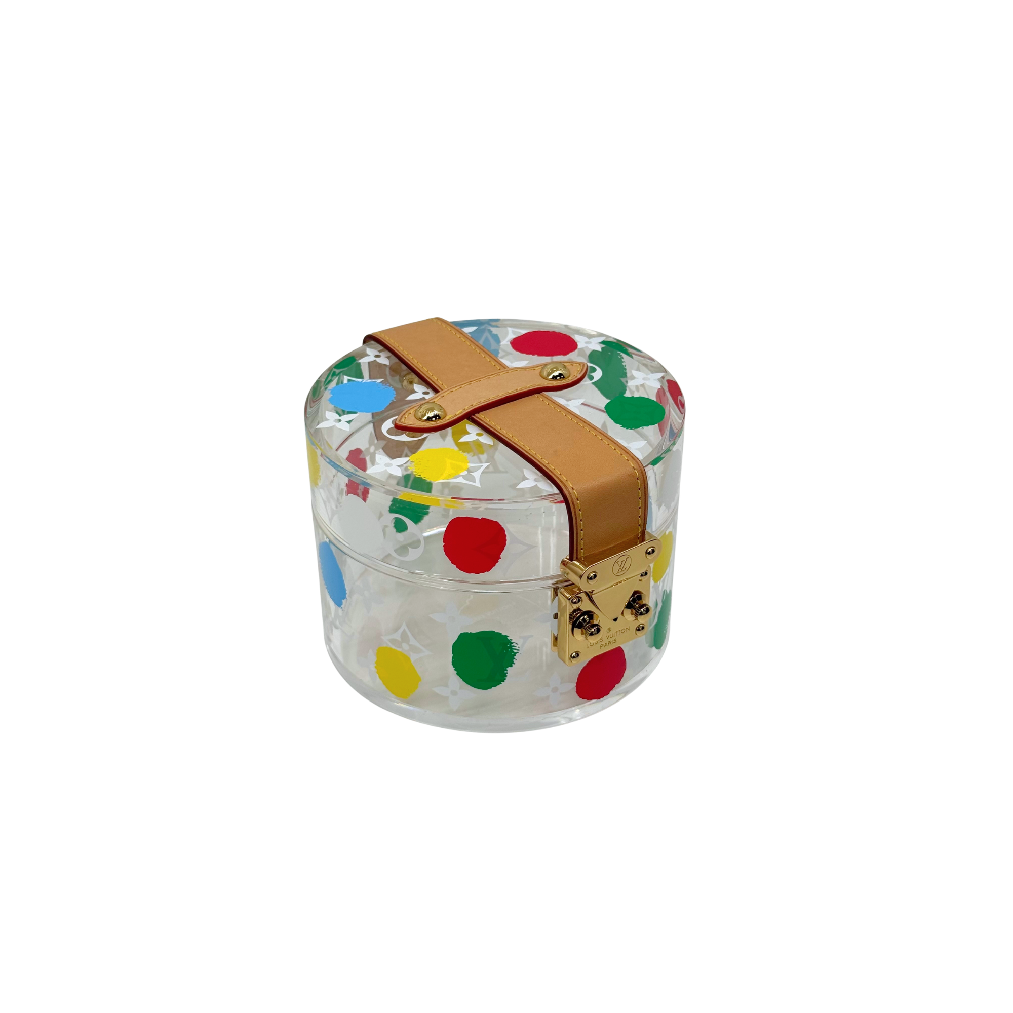 Louis Vuitton x Yayoi Kusama Painted Dots Scott Box in transparent plexiglass (brand new - vintage)