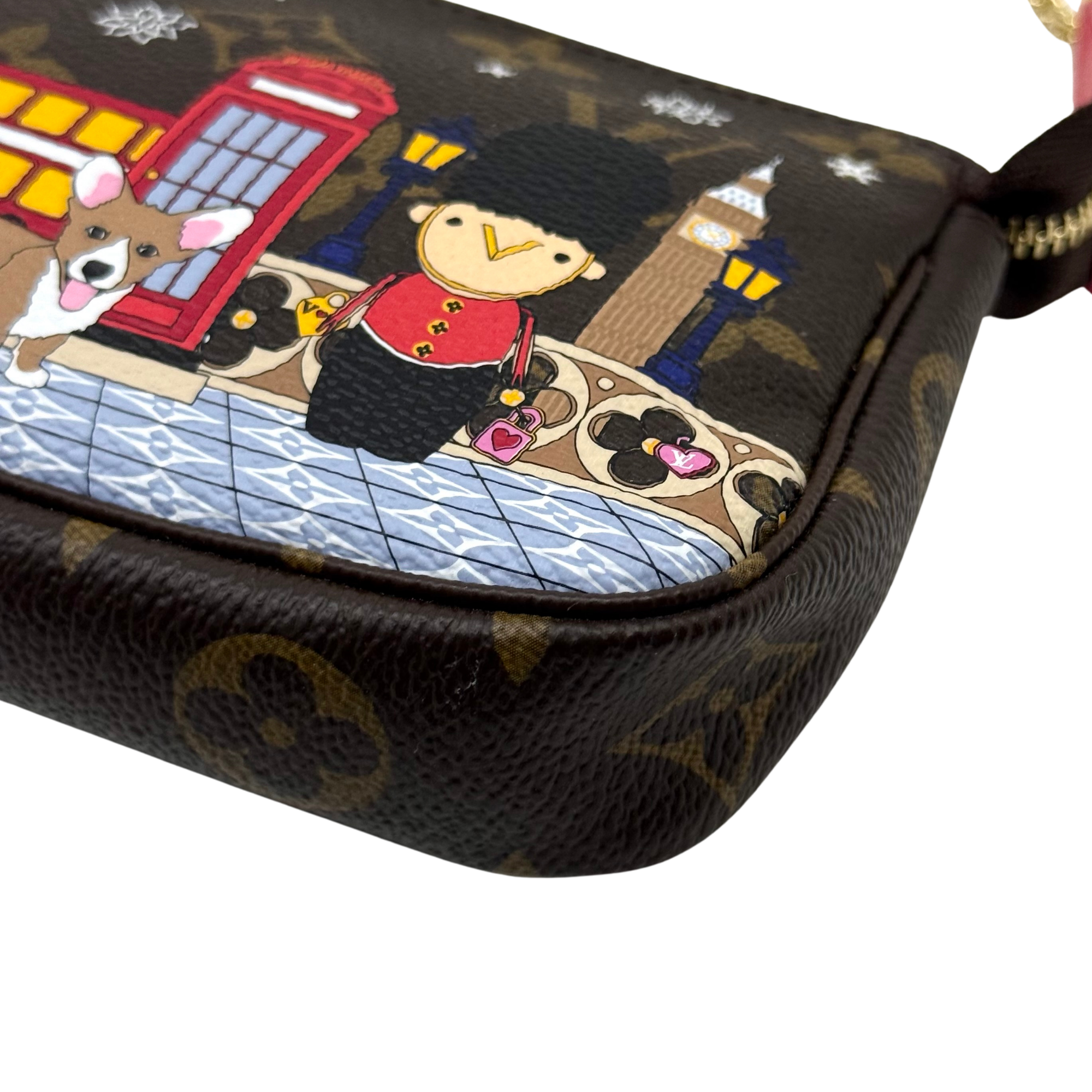 Louis Vuitton Monogram Christmas Animation London Pochette Accessories Mini clutch bag (pre-owned)