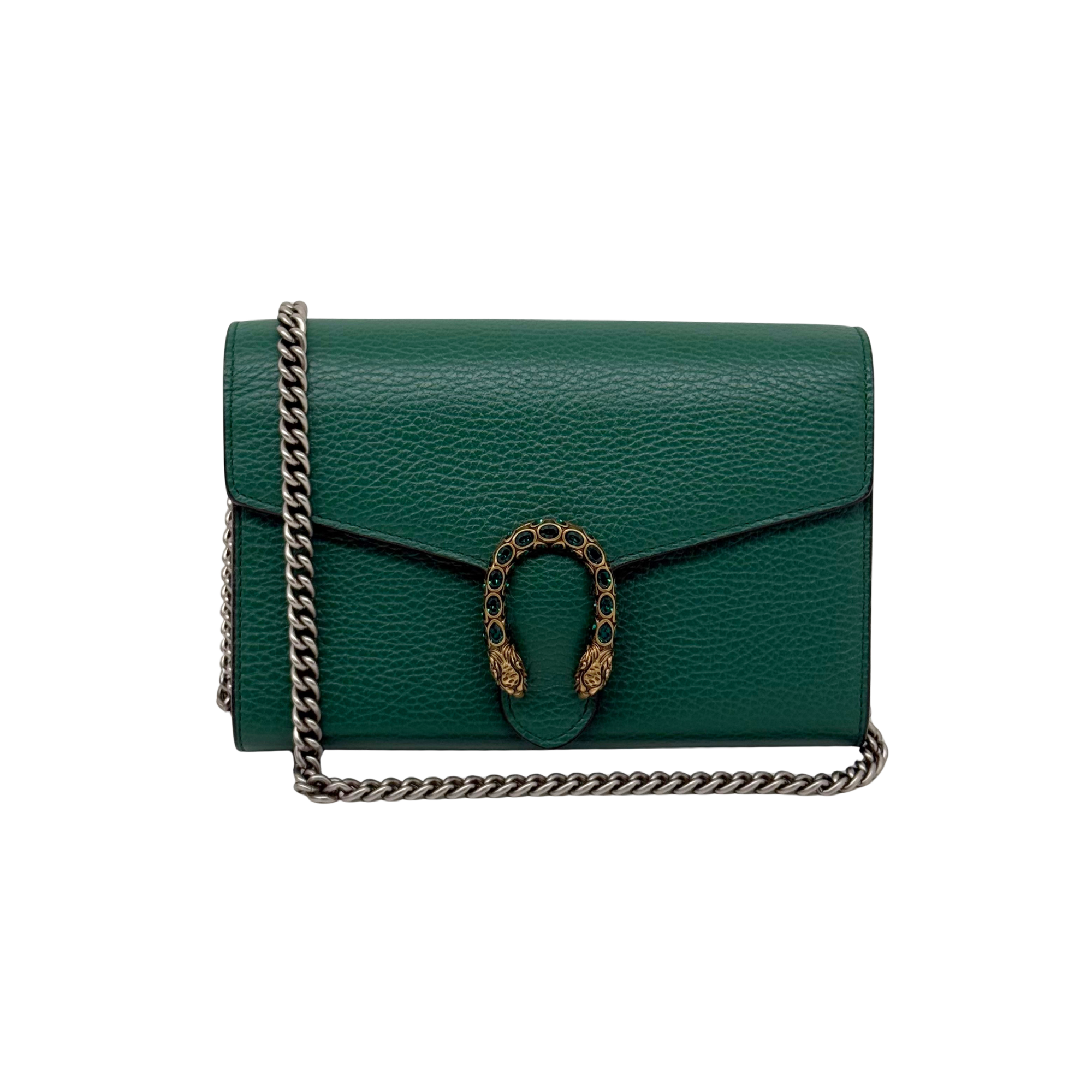 Gucci Calfskin Dionysus Wallet on Chain crossbody Green (brand new)