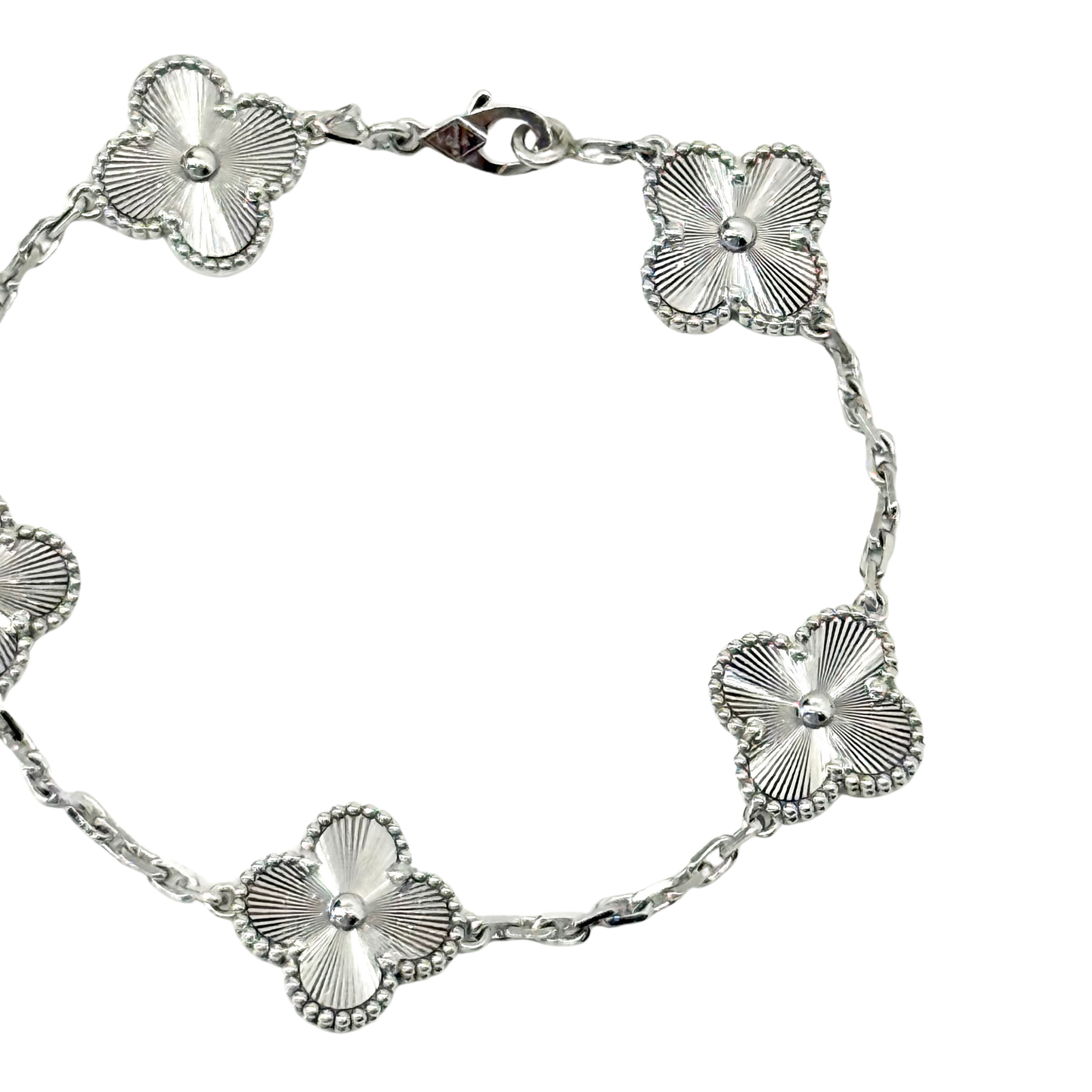 Van Cleef Vintage Alhambra bracelet, 5 motifs 18k White Gold (pre-owned)