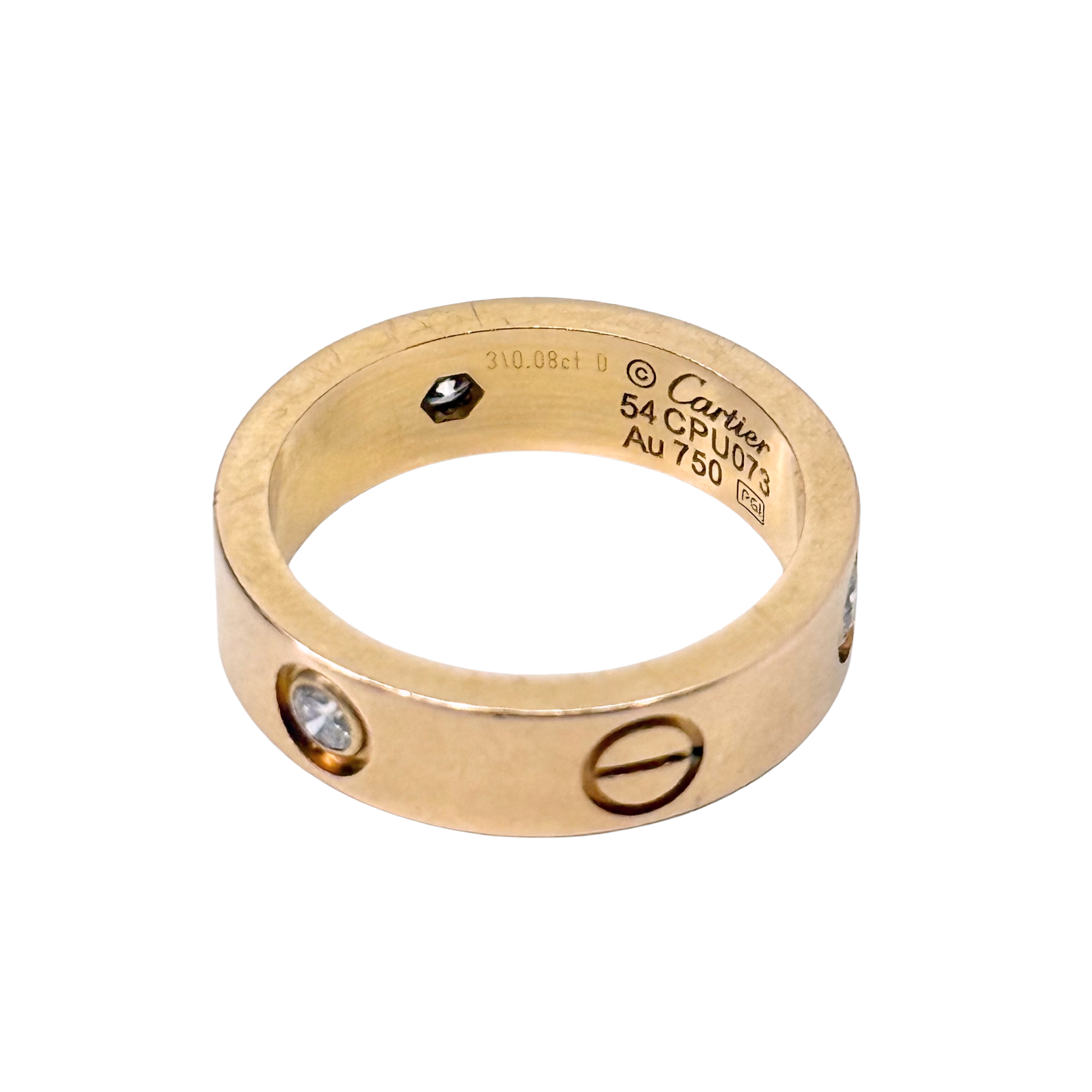 Cartier Love Ring 18k Yellow Gold with 3 Diamonds (pre-owned)